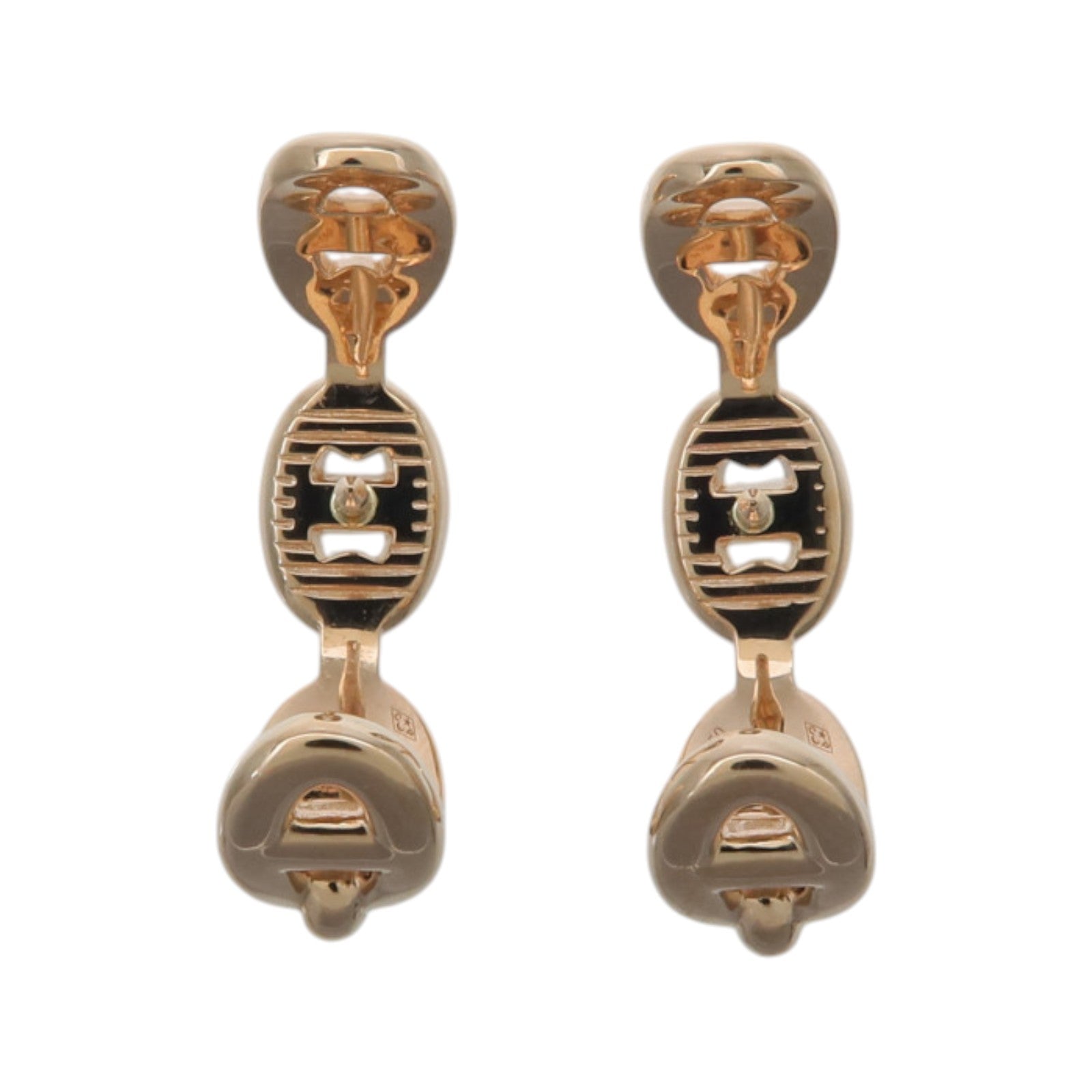 HERMES 18K玫瑰金Chaine D'aucre Enchainee耳環