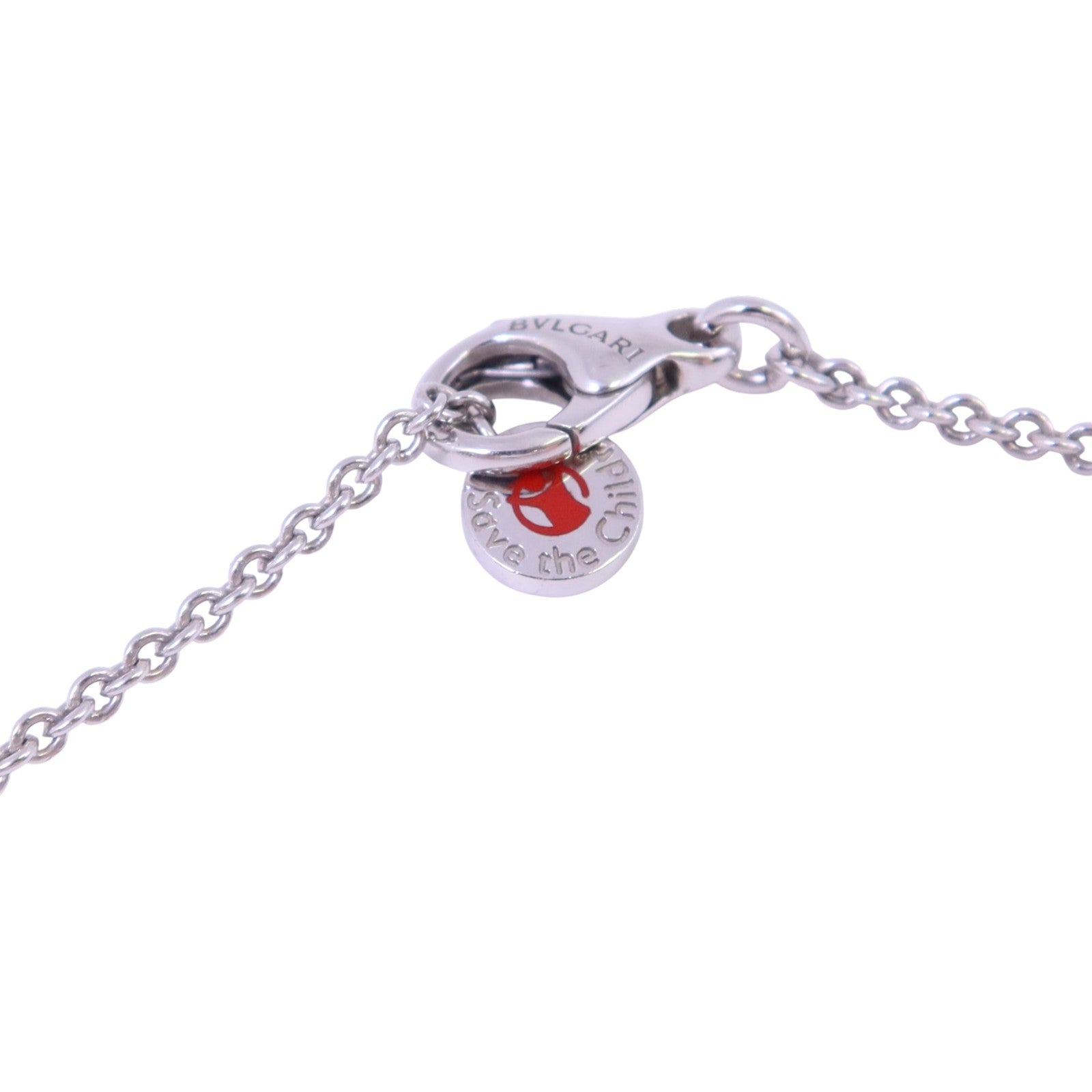 BVLGARI 925純銀/琺瑯Save The Children Necklace銀扣項鏈
