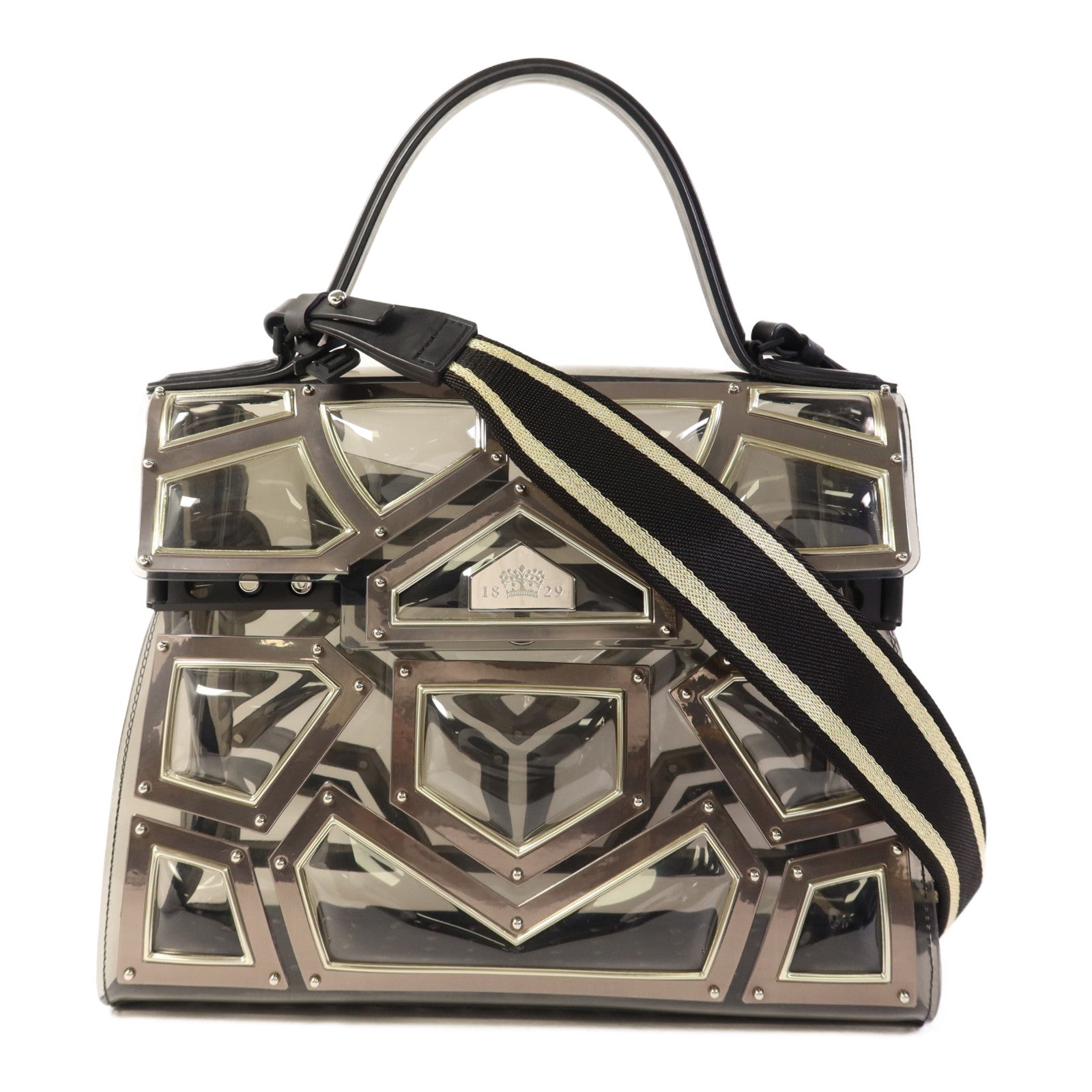 Delvaux PVC Tempete GM Gladiator Limited Edition銀扣手挽肩背兩用袋