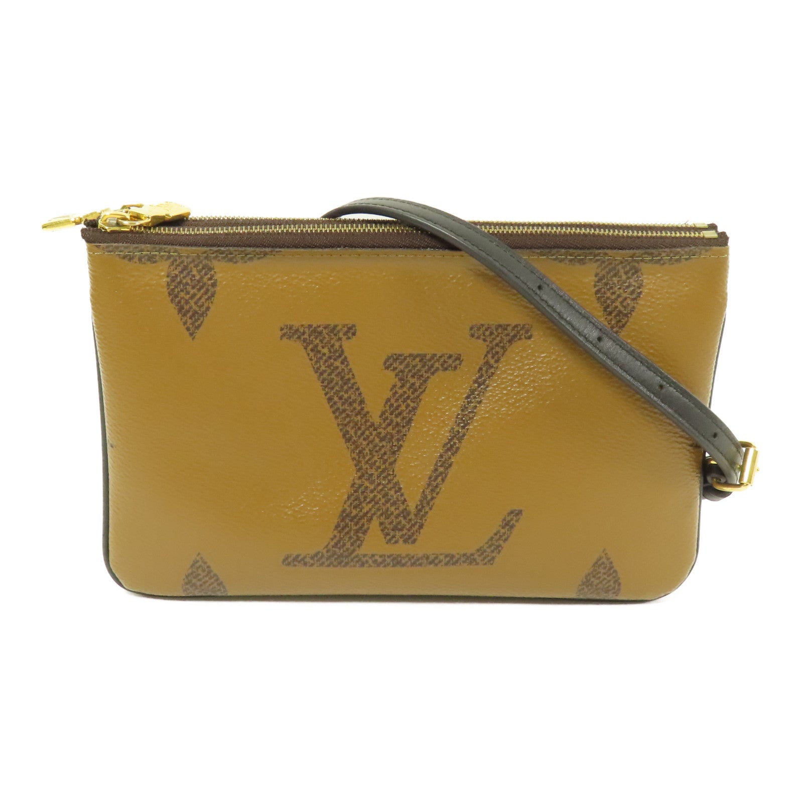 LOUIS VUITTON Monogram Giant Reverse Double Zip Pochette金扣肩背袋