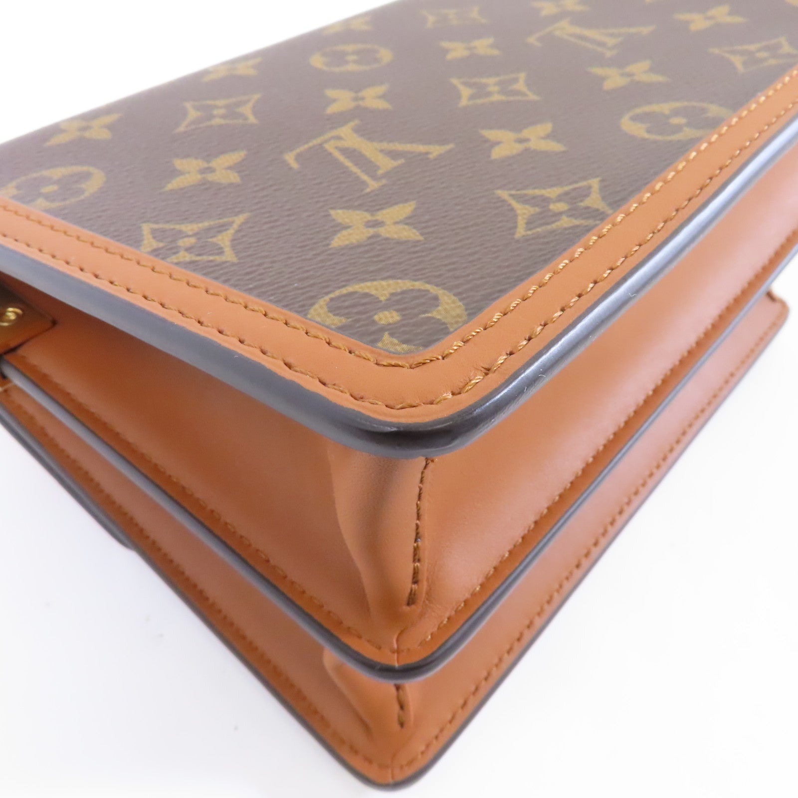 LOUIS VUITTON Monogram Mini Dauphine金扣肩背袋啡色