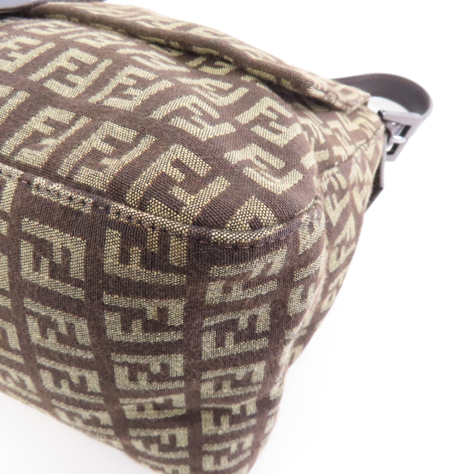 FENDI 帆布/皮革Mamma Baguette Vintage肩背袋啡色