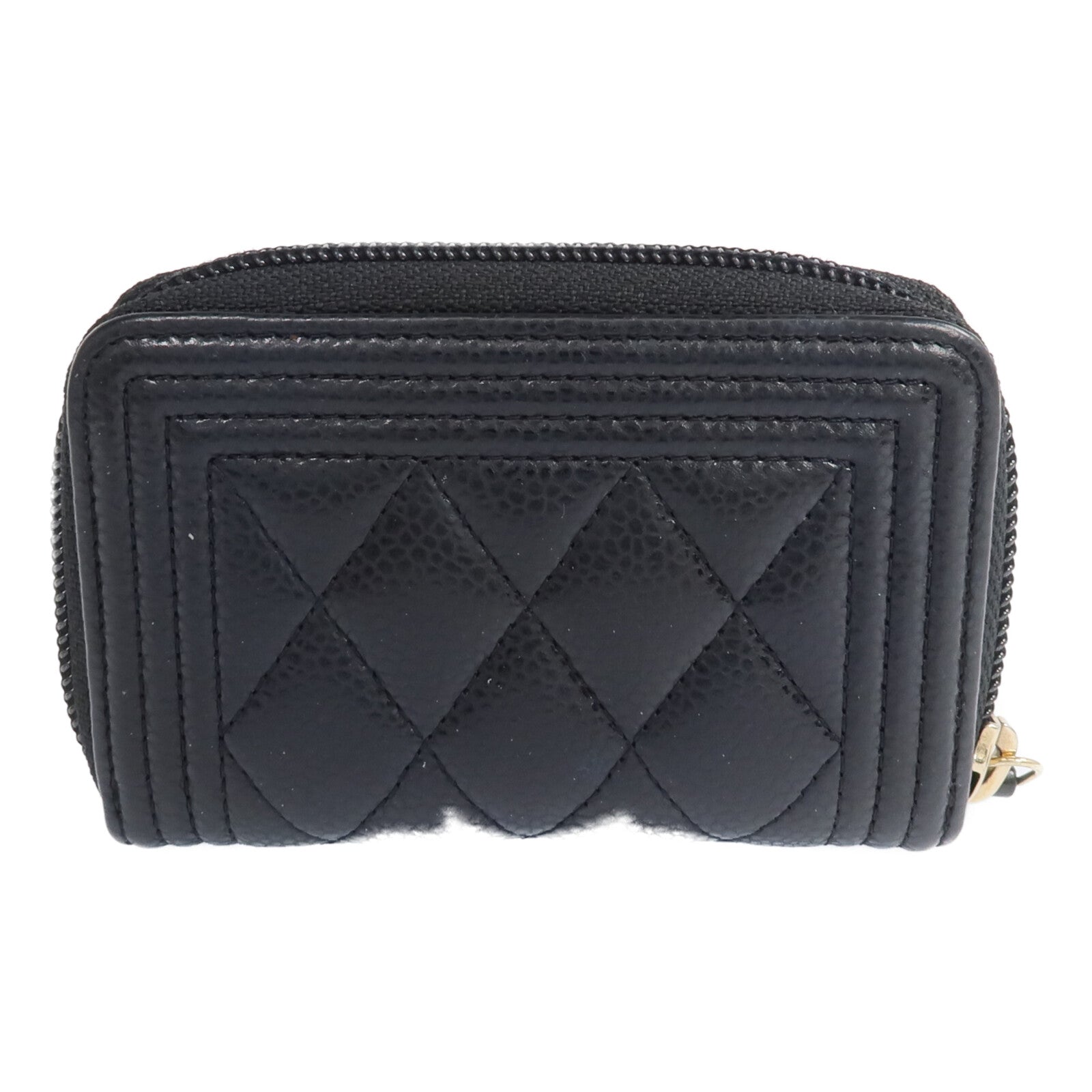 CHANEL 牛皮皮革Boy Card Case金扣卡片套