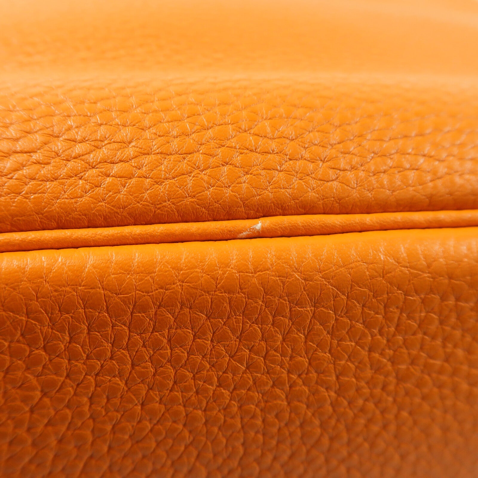 HERMES Clemence皮革Lindy 30銀扣手挽肩背兩用袋Orange