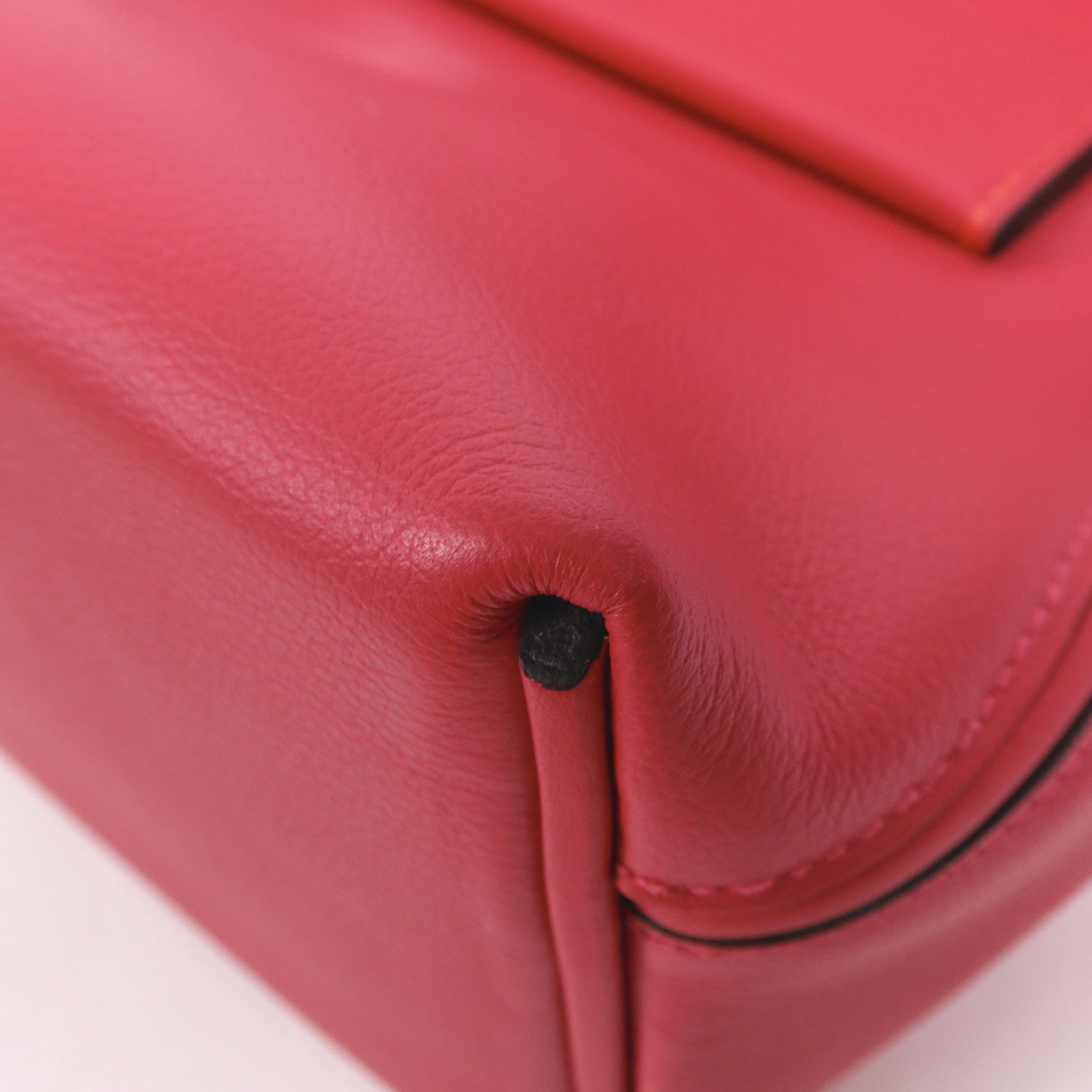 HERMES Evercolor皮革24/24 Mini銀扣手挽肩背兩用袋Framboise