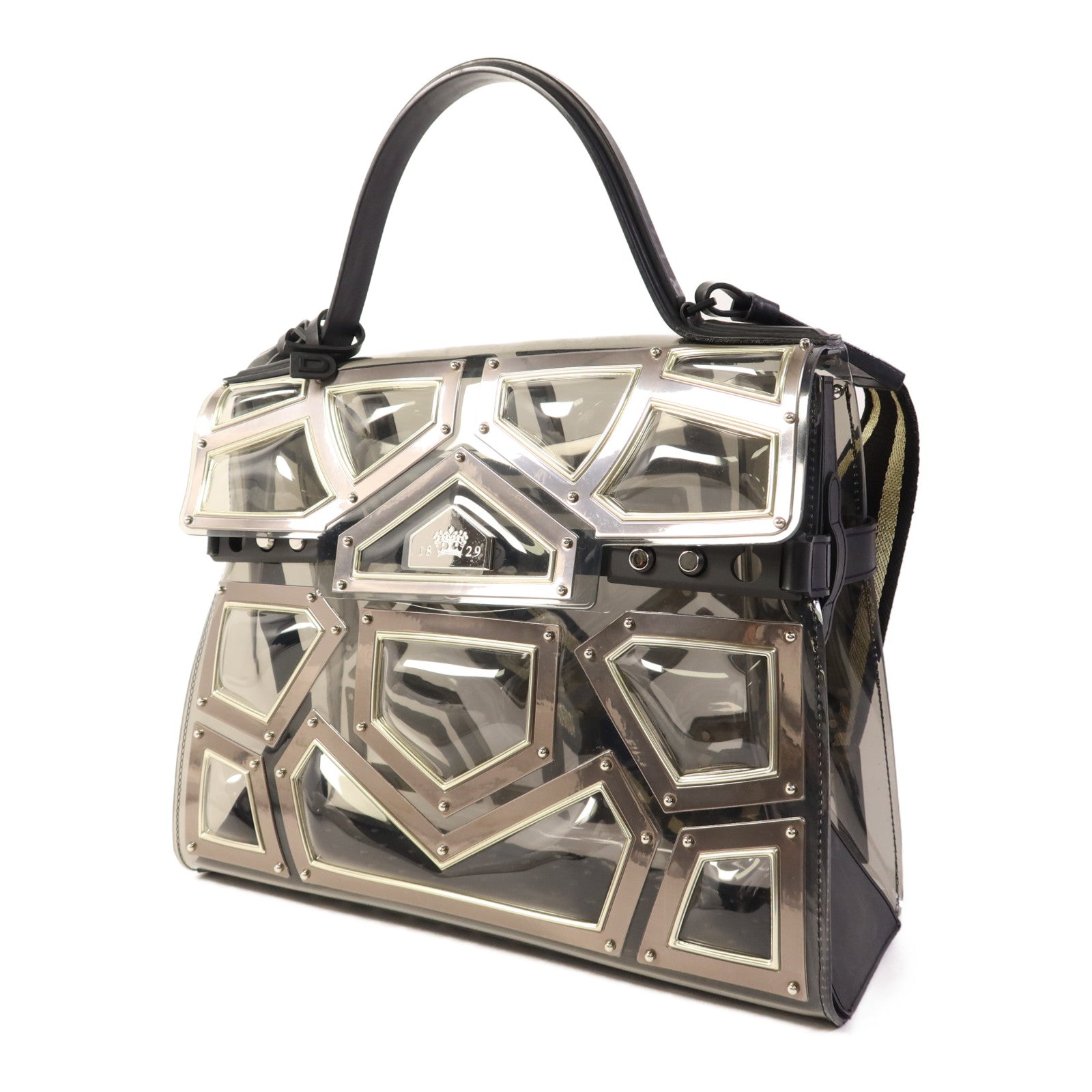 Delvaux PVC Tempete GM Gladiator Limited Edition銀扣手挽肩背兩用袋