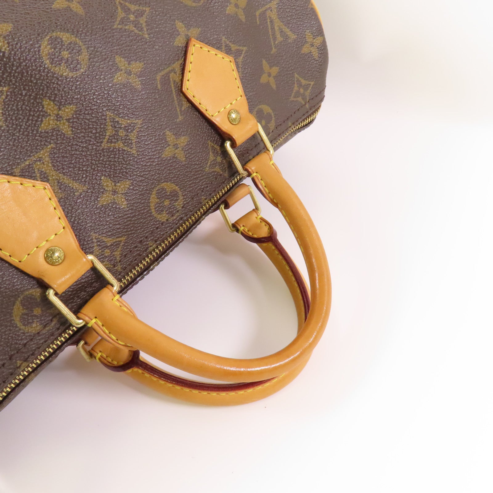 LOUIS VUITTON Monogram Speedy 30金扣手挽袋棕色