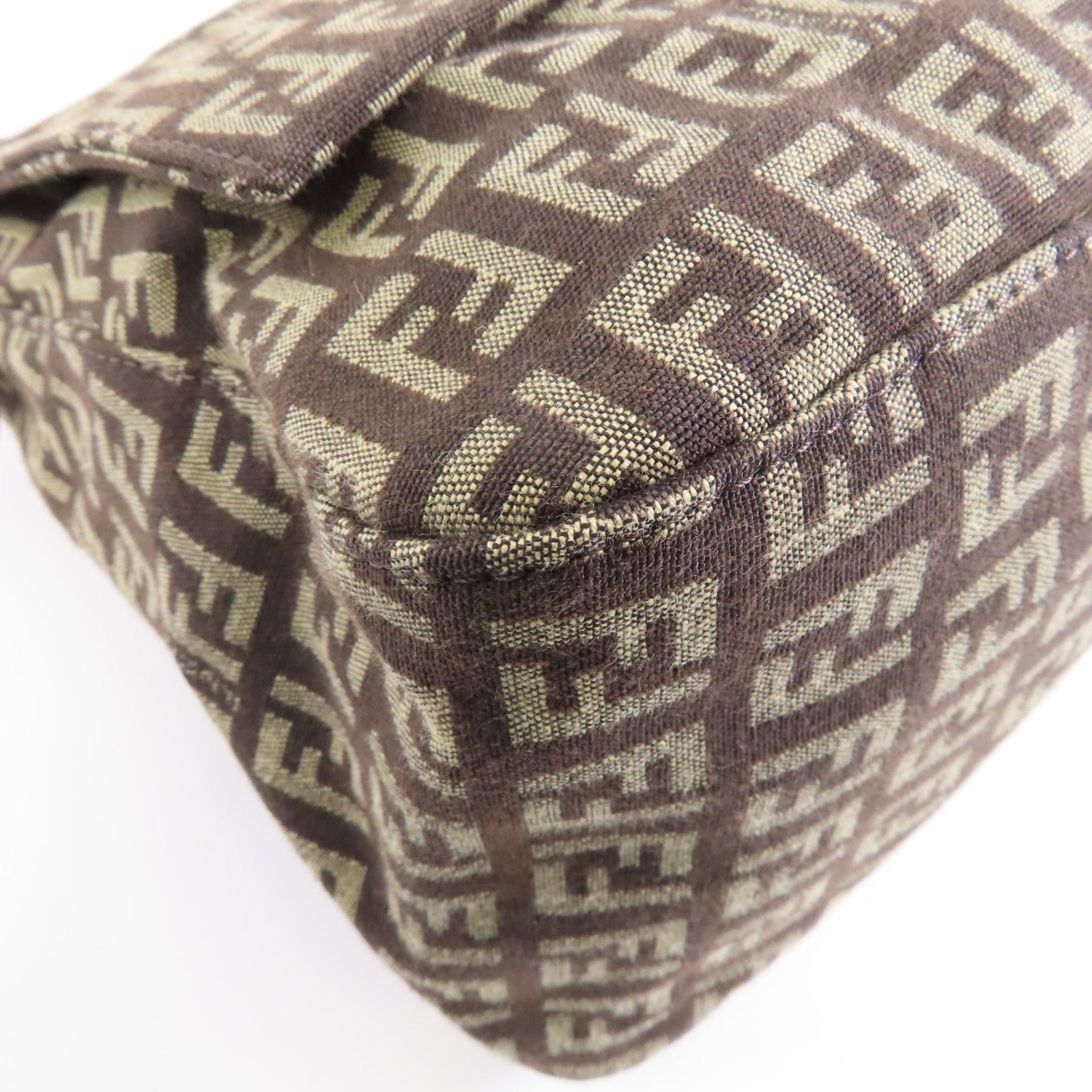 FENDI 帆布/皮革Mamma Baguette Vintage肩背袋啡色