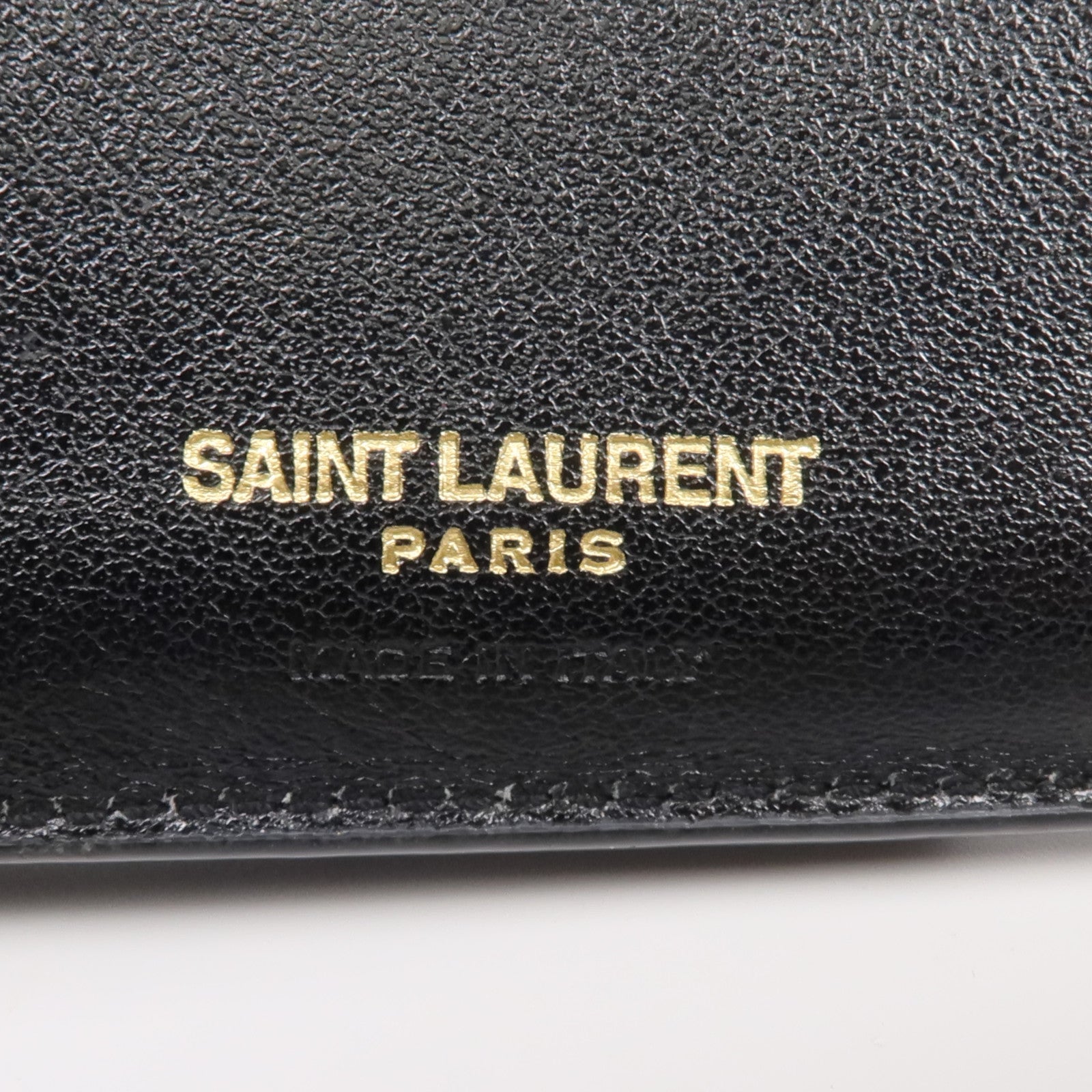 YVES SAINT LAURENT 牛皮皮革Uptown Compact Wallet金扣錢包
