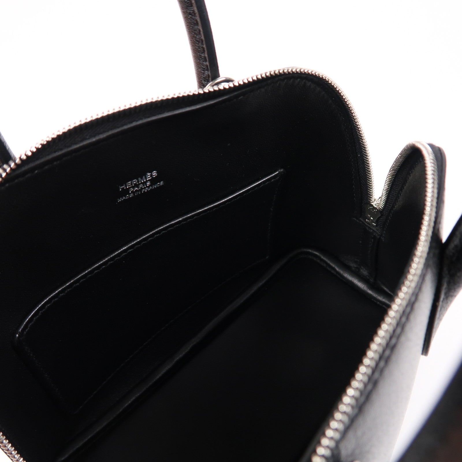 HERMES Chevre皮革Mini Bolide銀扣手挽肩背兩用袋