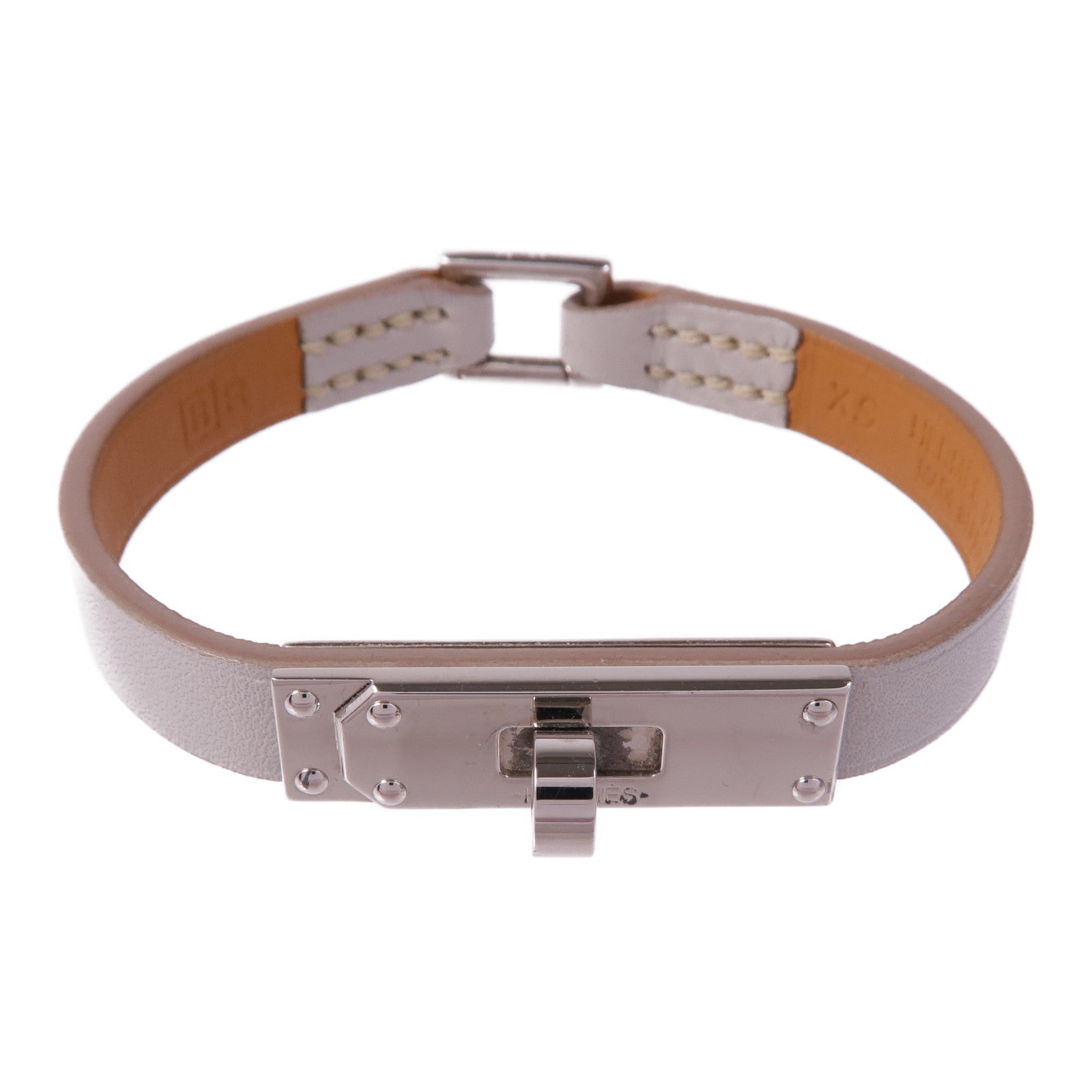 HERMES Swift皮革Micro Kelly Bracelet銀扣手帶