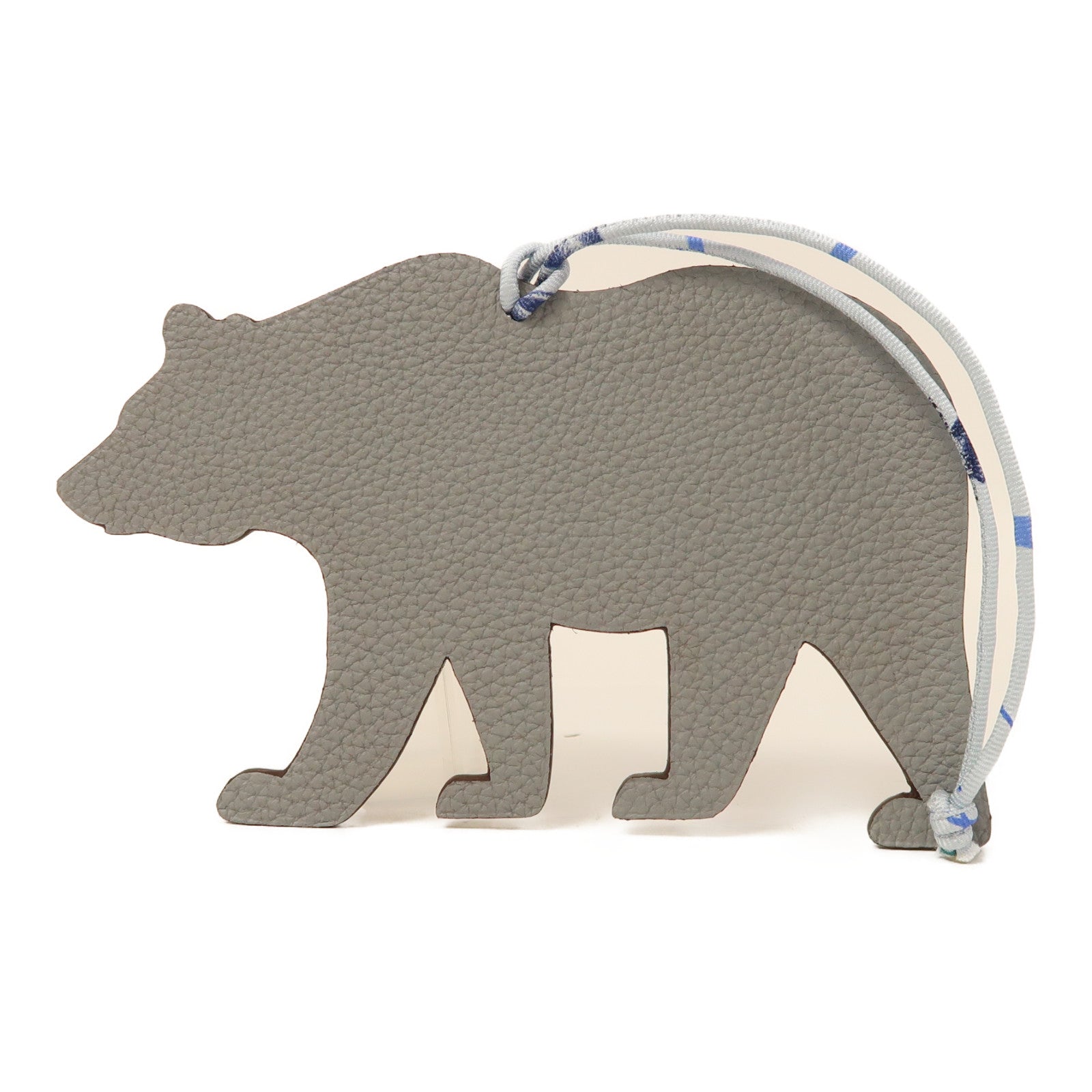 HERMES Togo皮革Petit H Charm Bear掛飾紫色/灰色