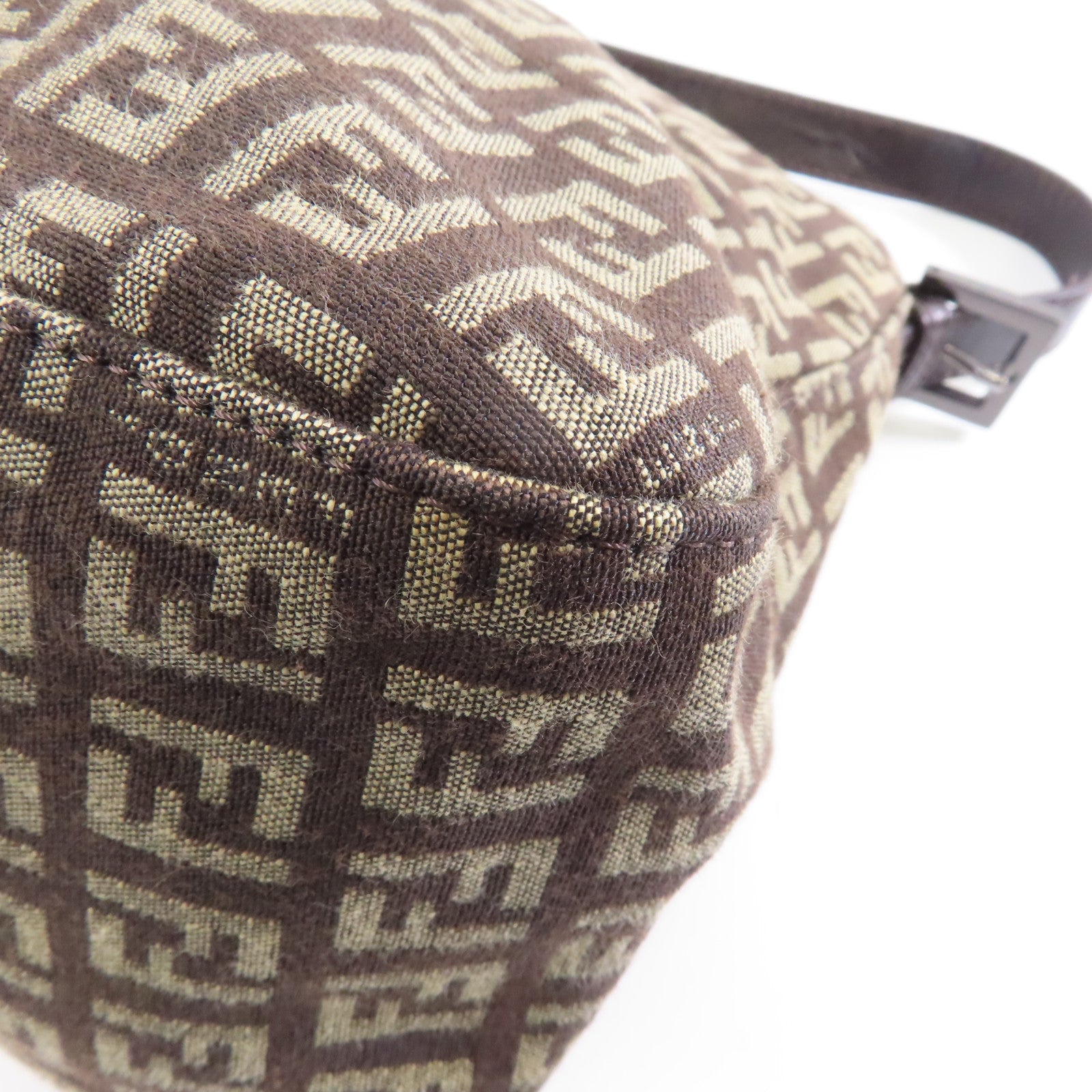 FENDI 帆布/皮革Mamma Baguette Vintage肩背袋啡色