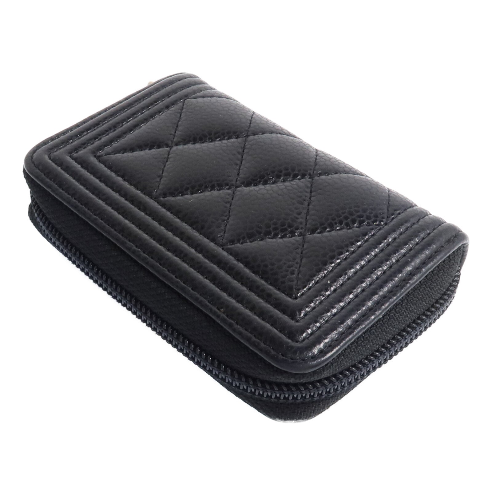 CHANEL 牛皮皮革Boy Card Case金扣卡片套