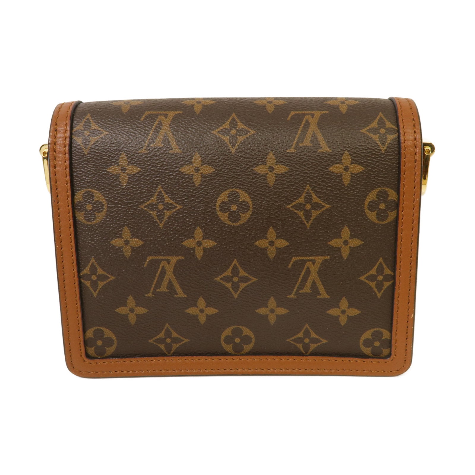 LOUIS VUITTON 【激減優惠】Monogram Reverse Mini Dauphine金扣肩背袋棕色