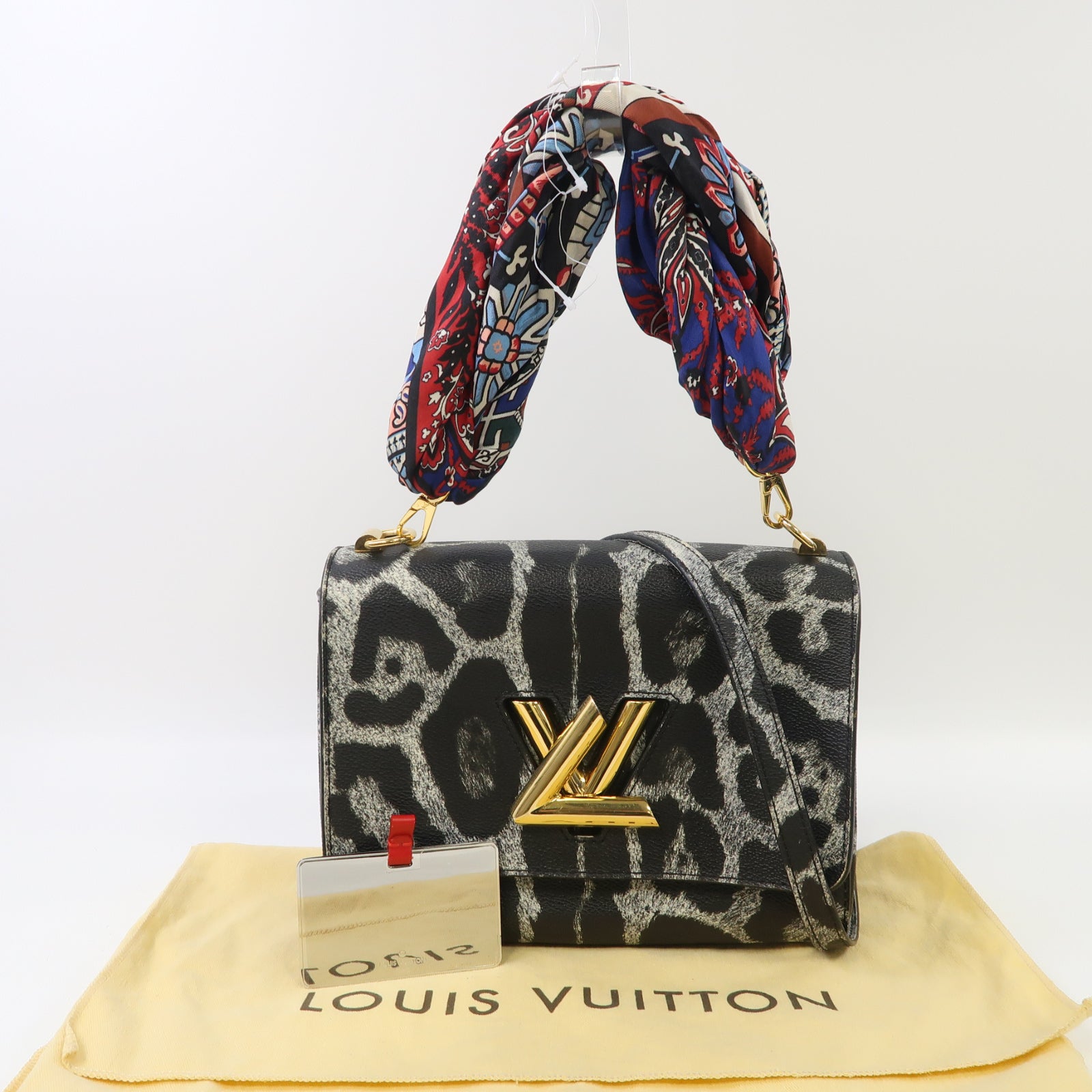 LOUIS VUITTON 塗層帆布Twist金扣手挽肩背兩用袋黑色