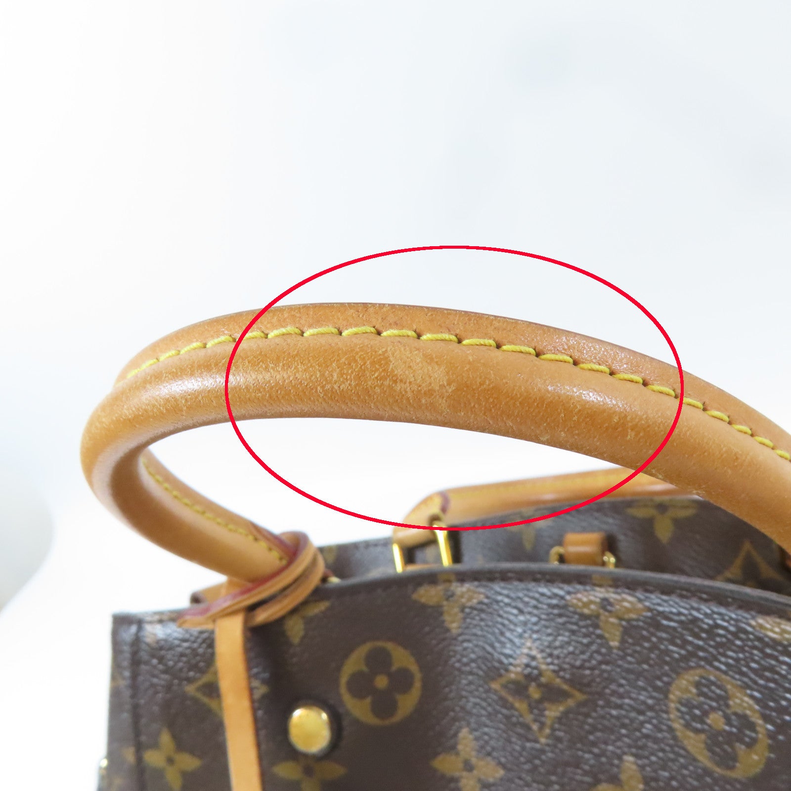 LOUIS VUITTON Monogram Montaigne BB金扣手挽肩背兩用袋啡色