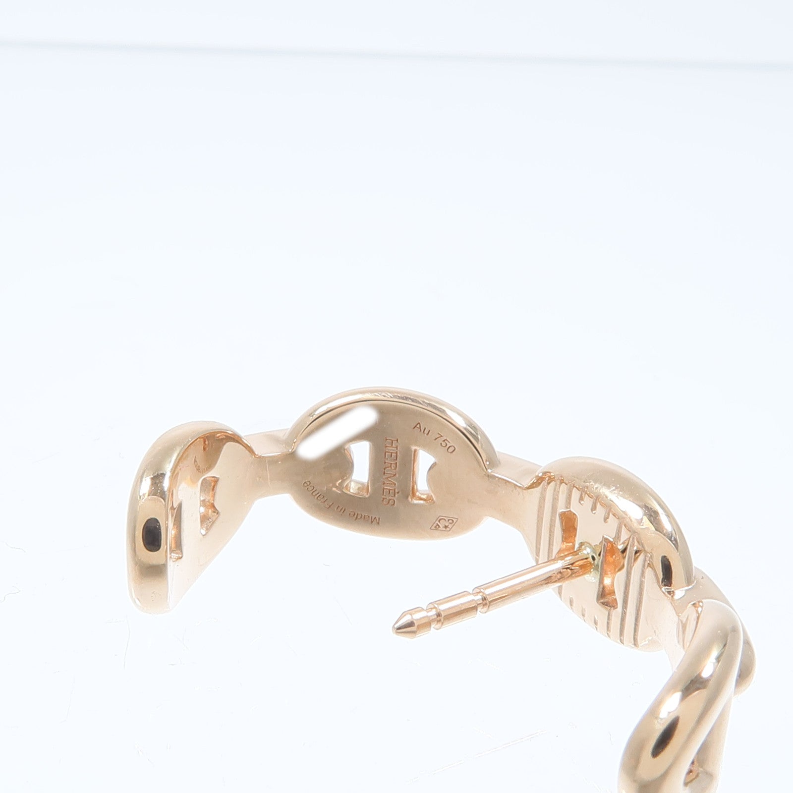 HERMES 18K玫瑰金Chaine D'aucre Enchainee耳環