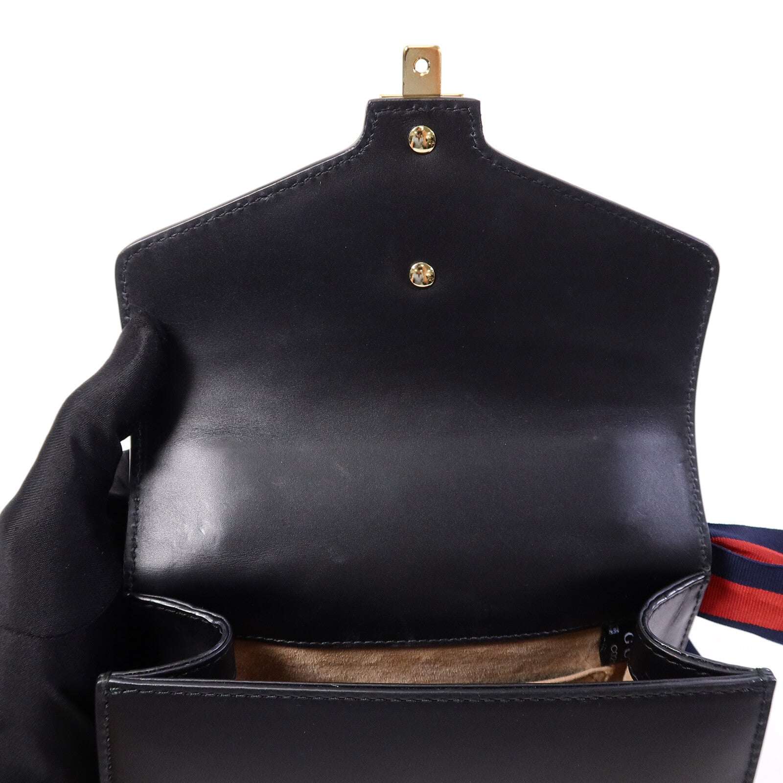 GUCCI 牛皮皮革Sylvie鏈帶肩背袋