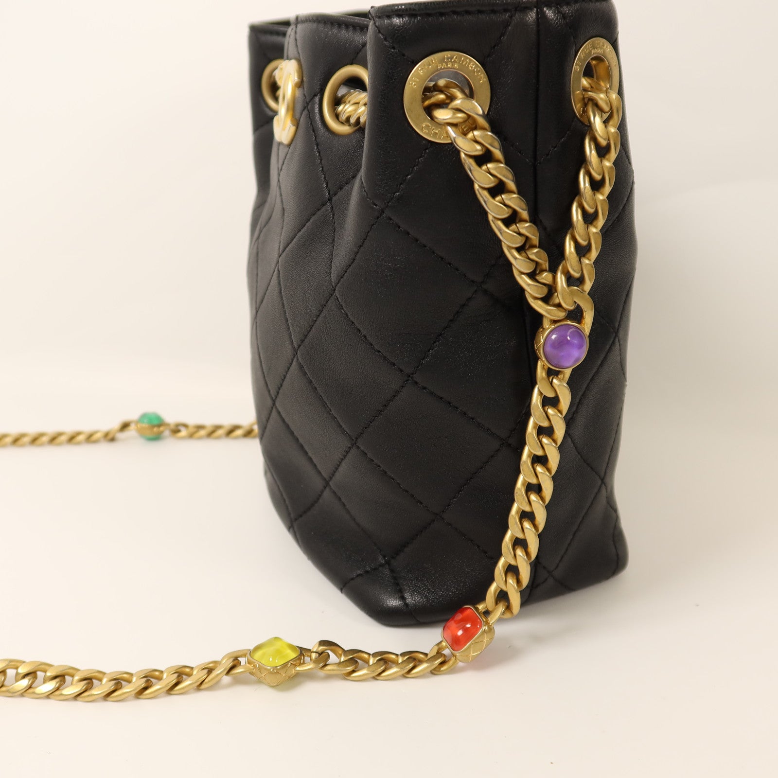 CHANEL 【激減優惠】牛皮皮革Chain Shoulder金扣鏈帶肩背袋