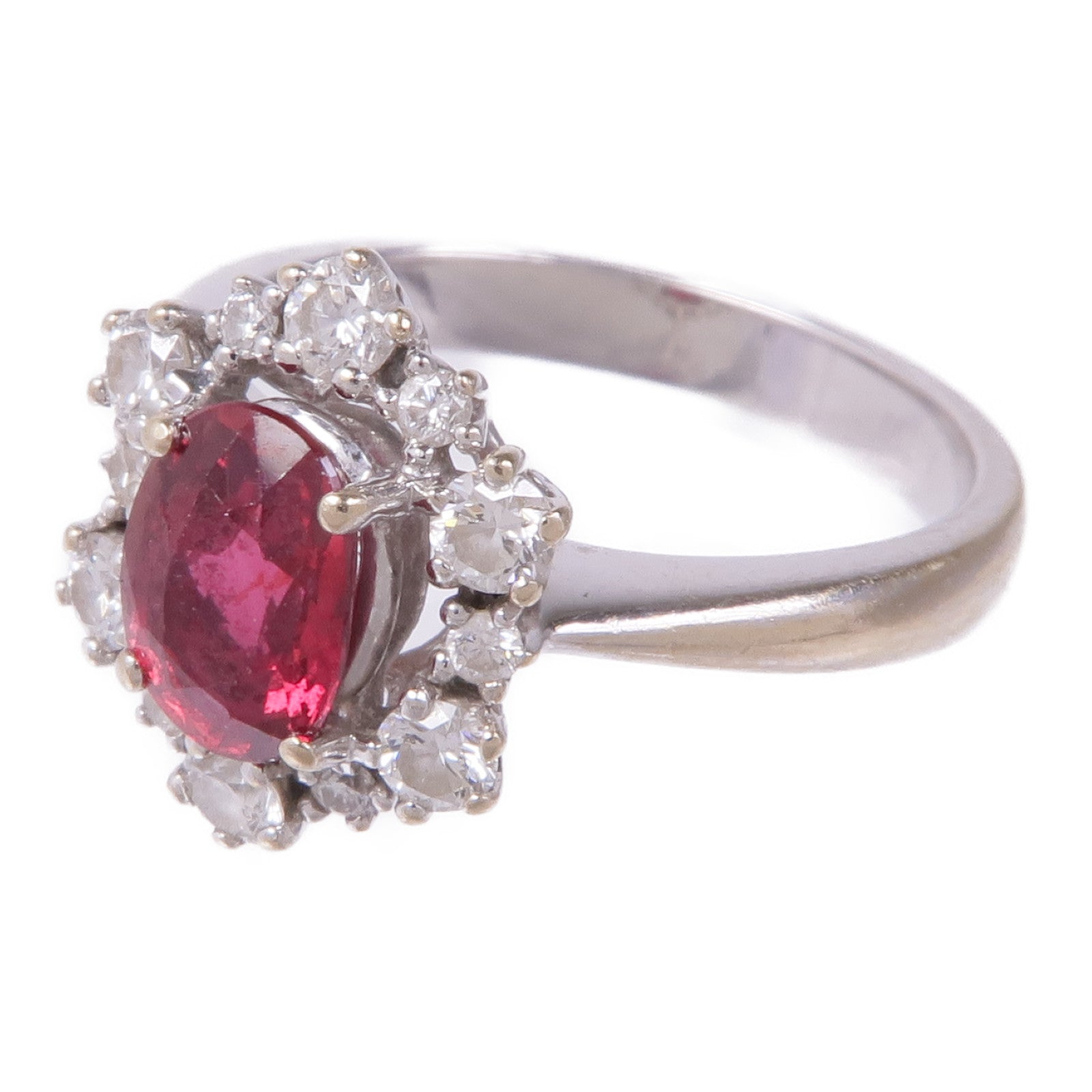JEWELRY 18K白金Ruby Diamond Ring鑽石/紅寶石戒指US#6