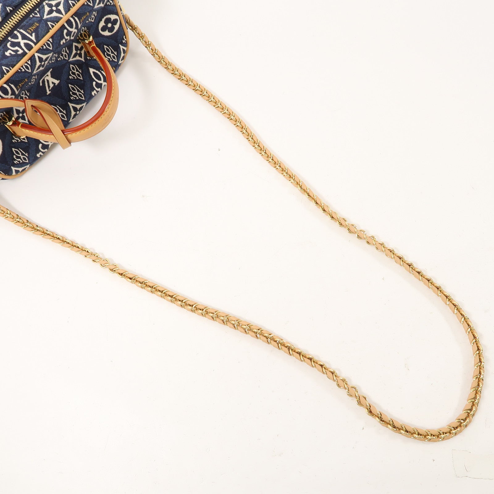 LOUIS VUITTON Monogram Jacquard Since 1854 Vanity NV金扣手挽肩背兩用袋藍色/白色
