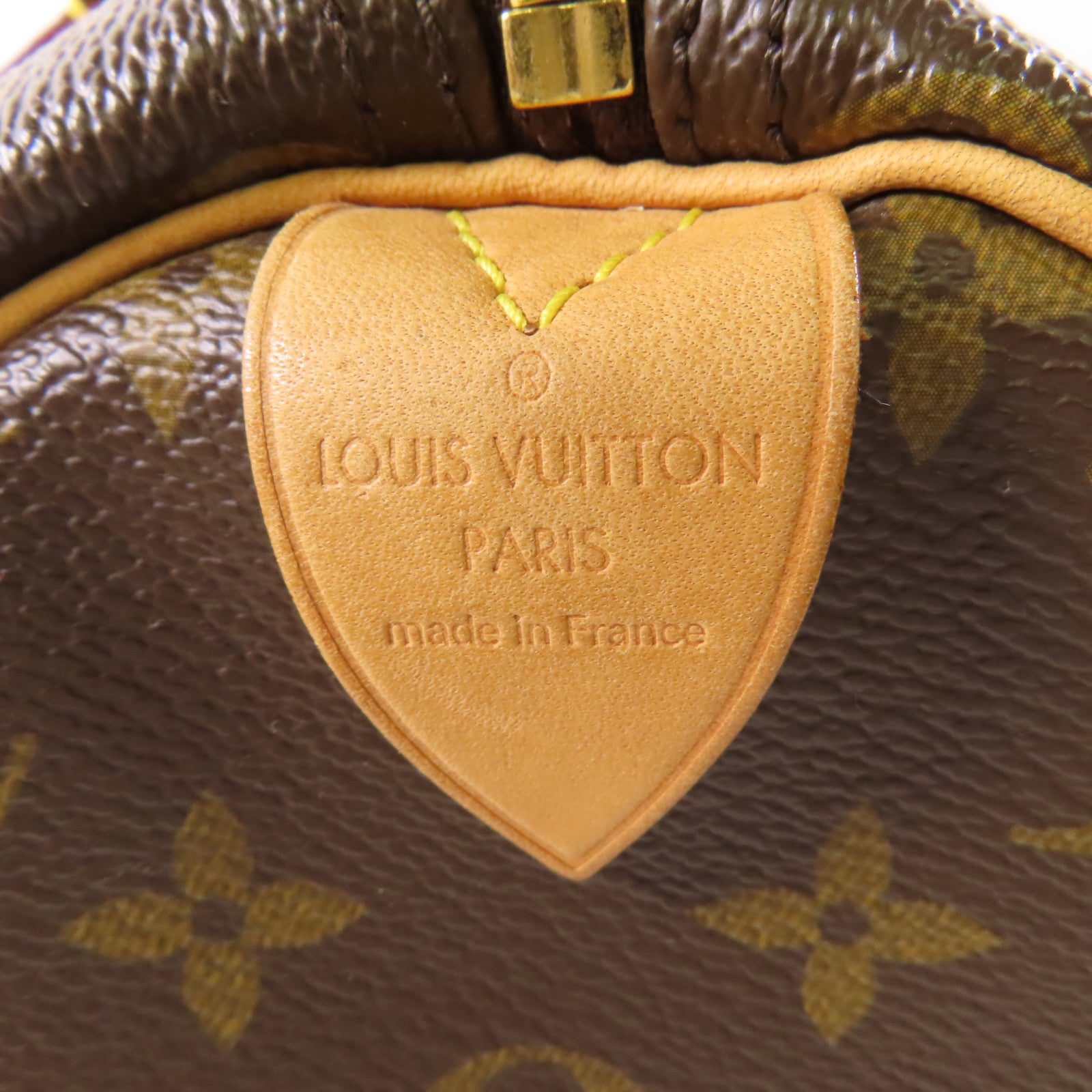 LOUIS VUITTON Monogram Speedy 30金扣手挽袋棕色