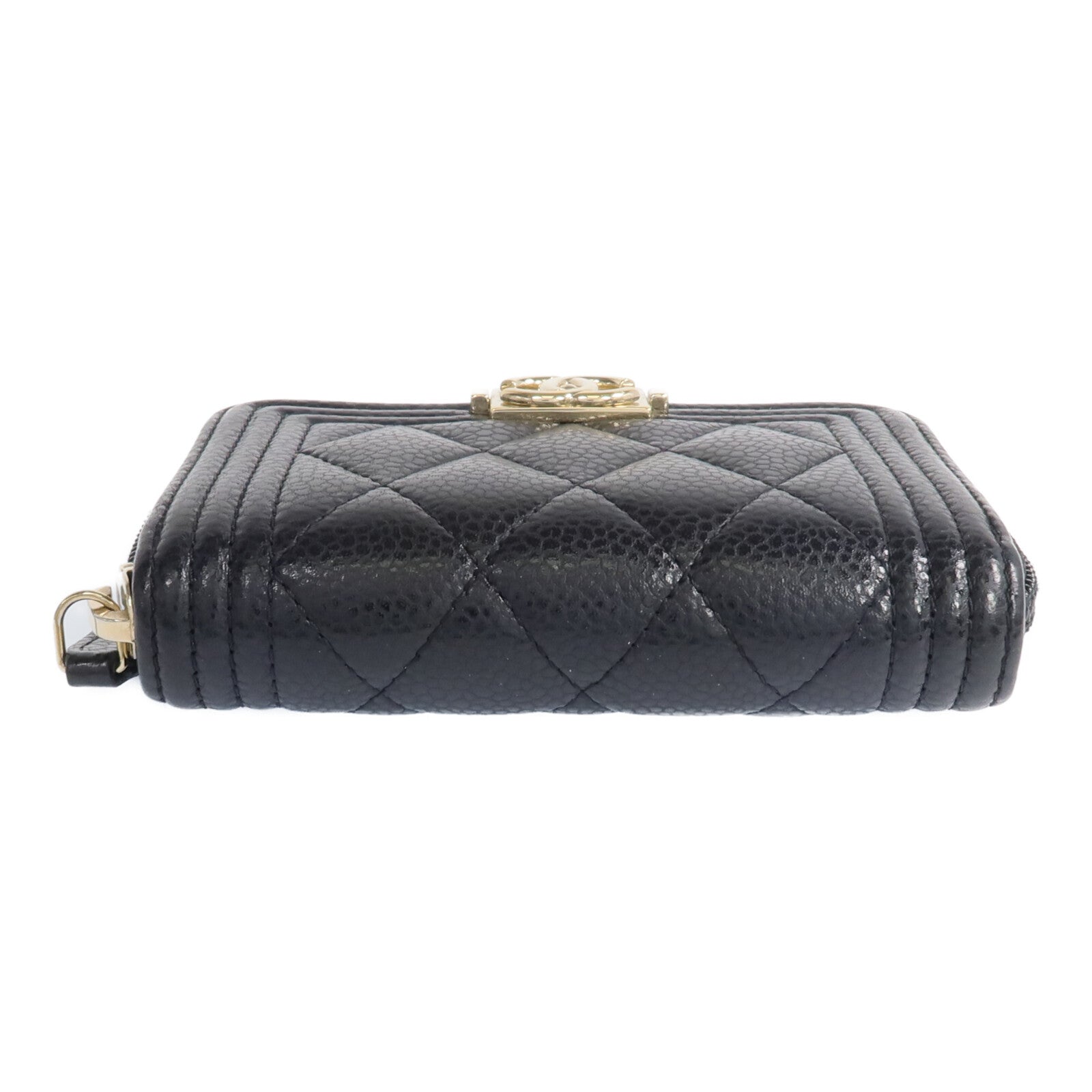 CHANEL 牛皮皮革Boy Card Case金扣卡片套