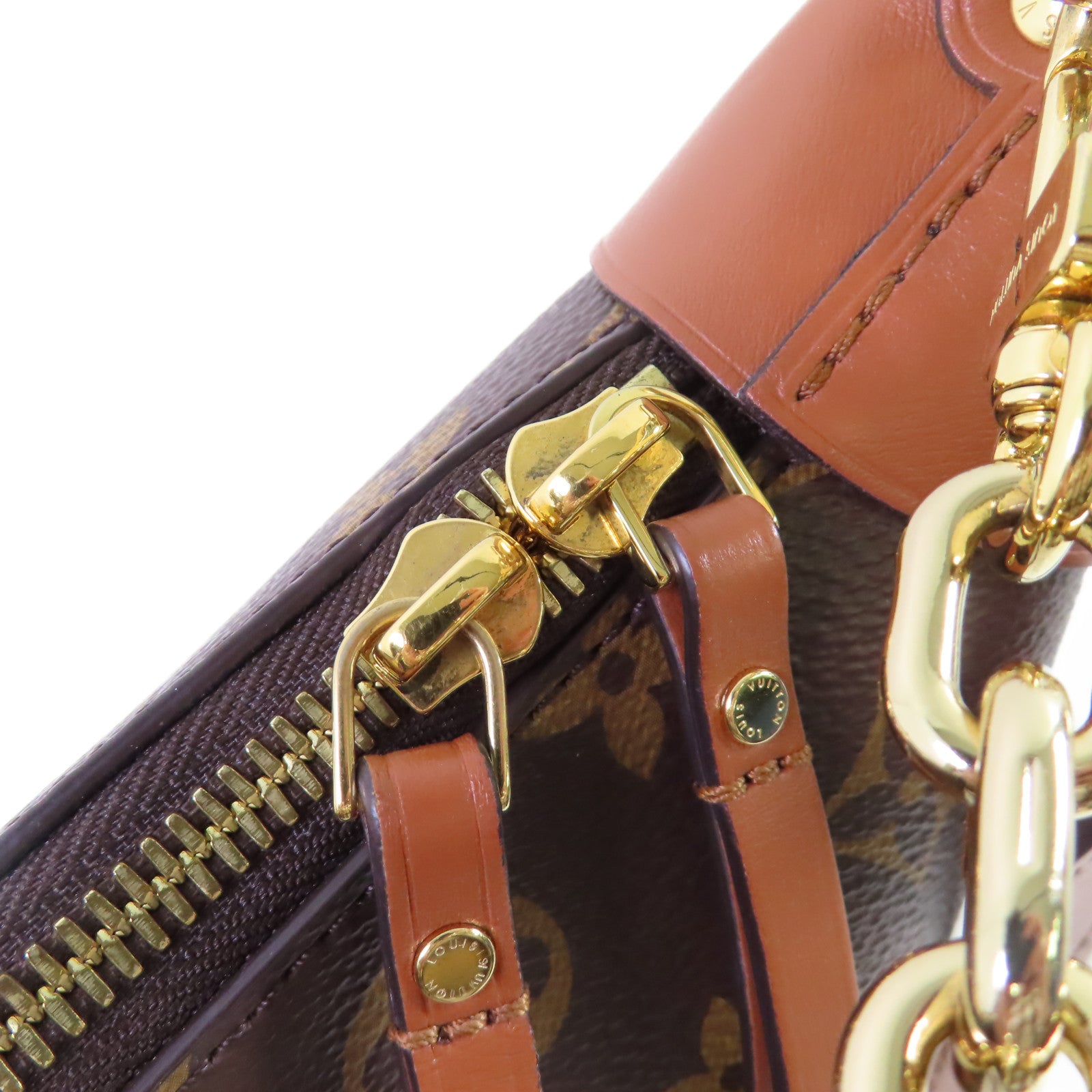 LOUIS VUITTON Monogram Reverse Loop Hobo 2Way Shoulder Bag金扣手挽肩背兩用袋啡色