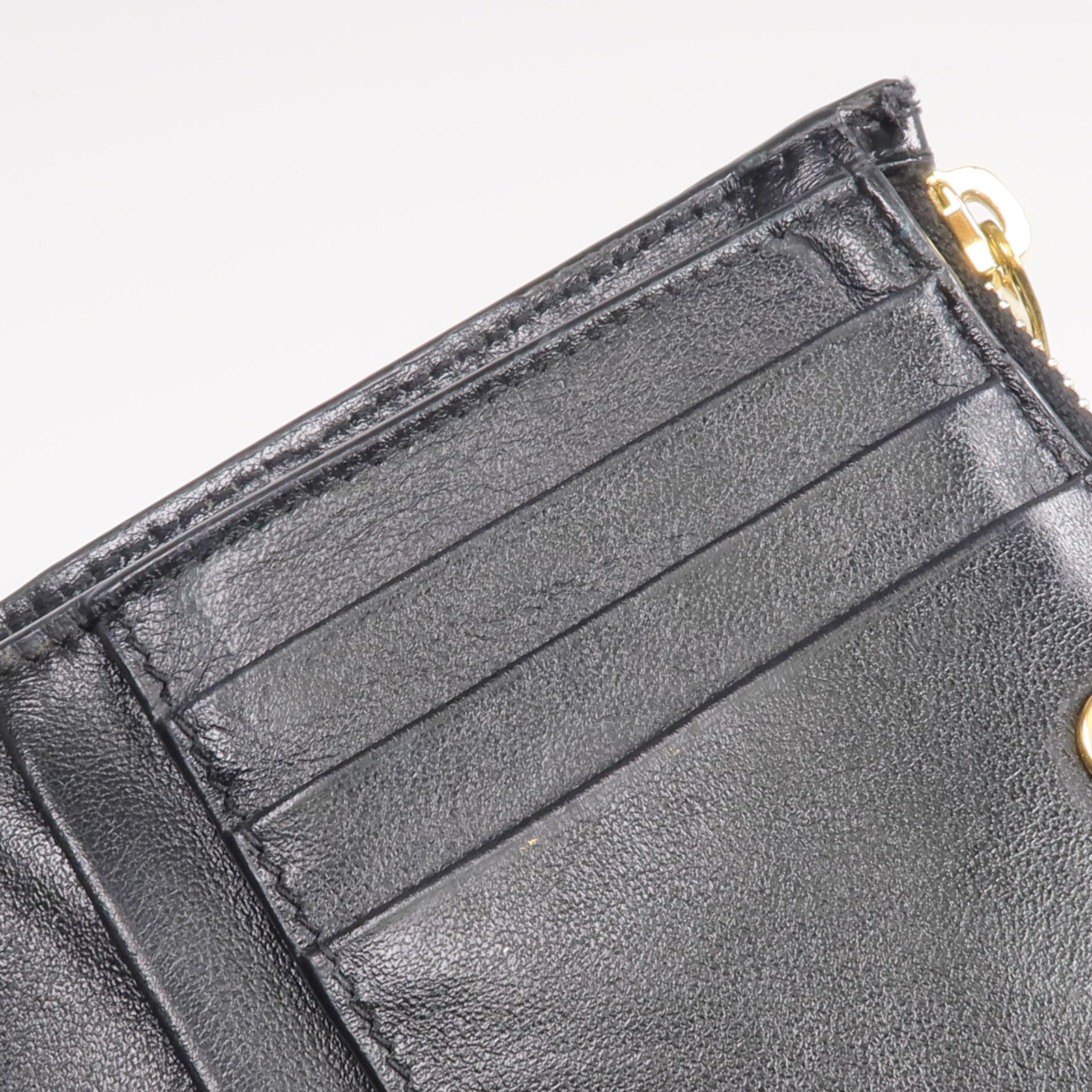 YVES SAINT LAURENT 牛皮皮革Uptown Compact Wallet金扣錢包