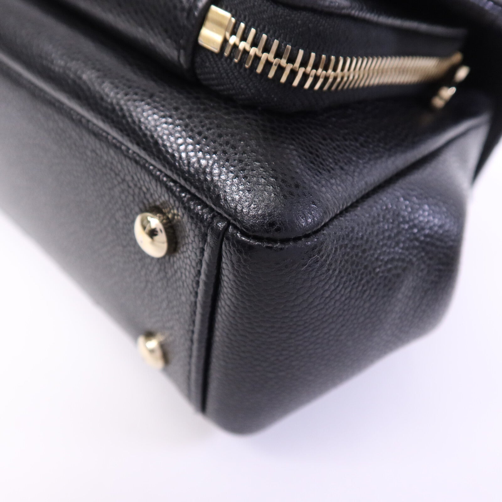 CHANEL 牛皮皮革Business Affinity Small金扣鏈帶手挽肩背兩用袋