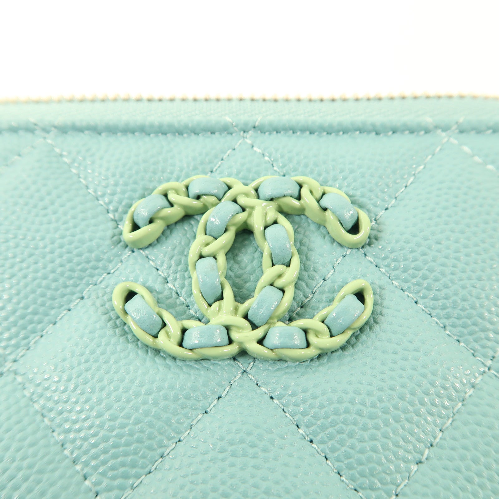 CHANEL 牛皮皮革Coin Case銀扣零錢包