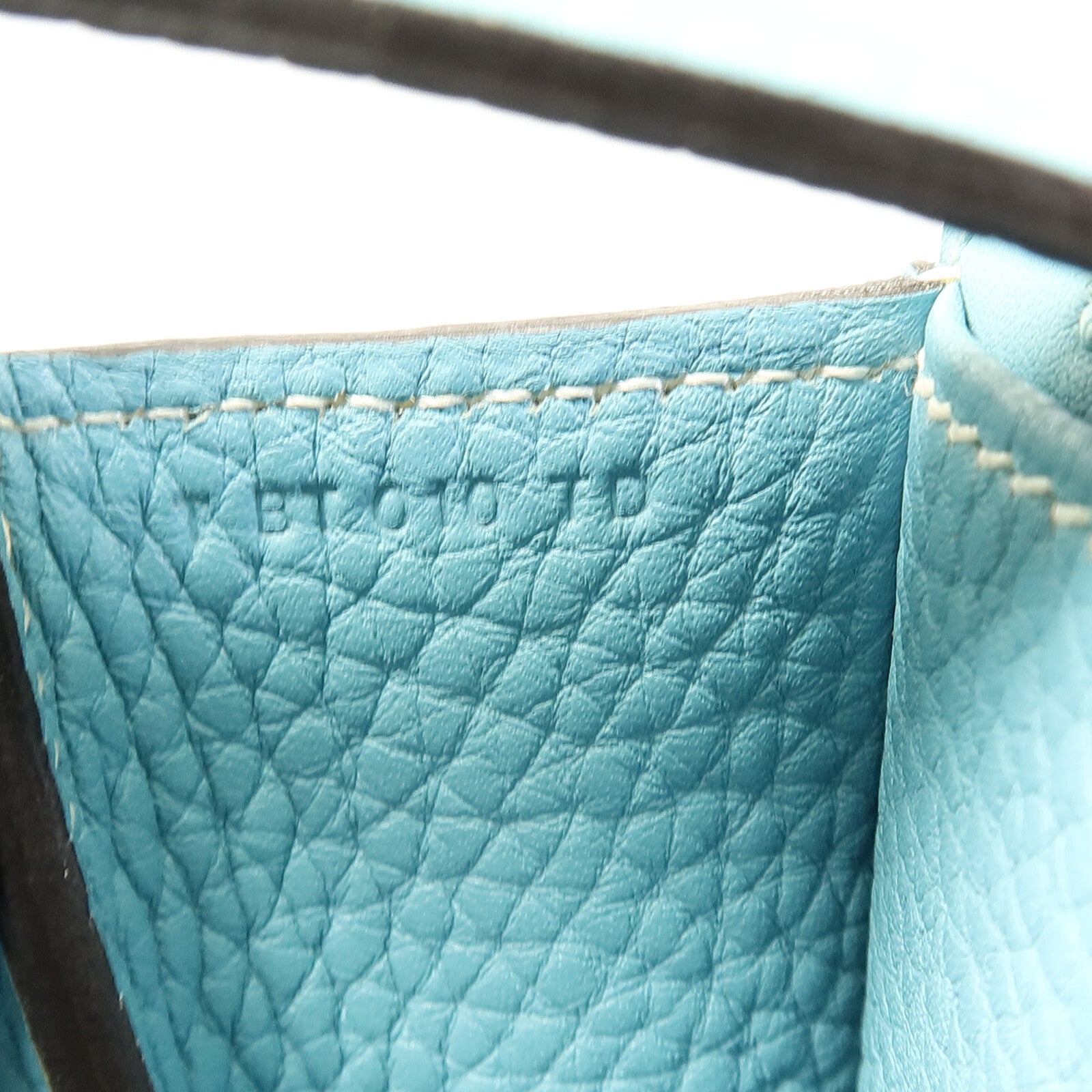 HERMES Clemence皮革Halzan 31銀扣手挽肩背兩用袋Bleu Saint