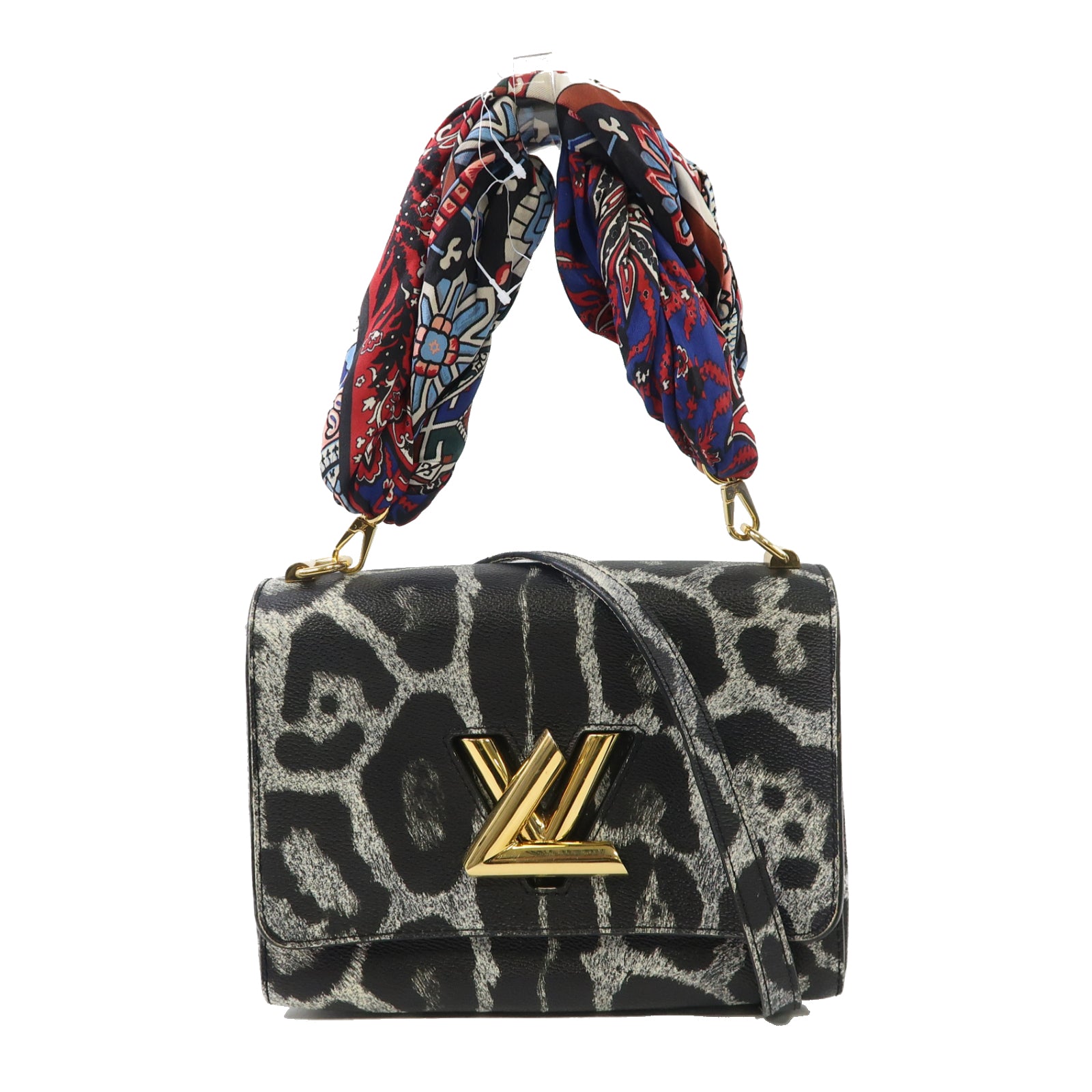 LOUIS VUITTON 塗層帆布Twist金扣手挽肩背兩用袋黑色