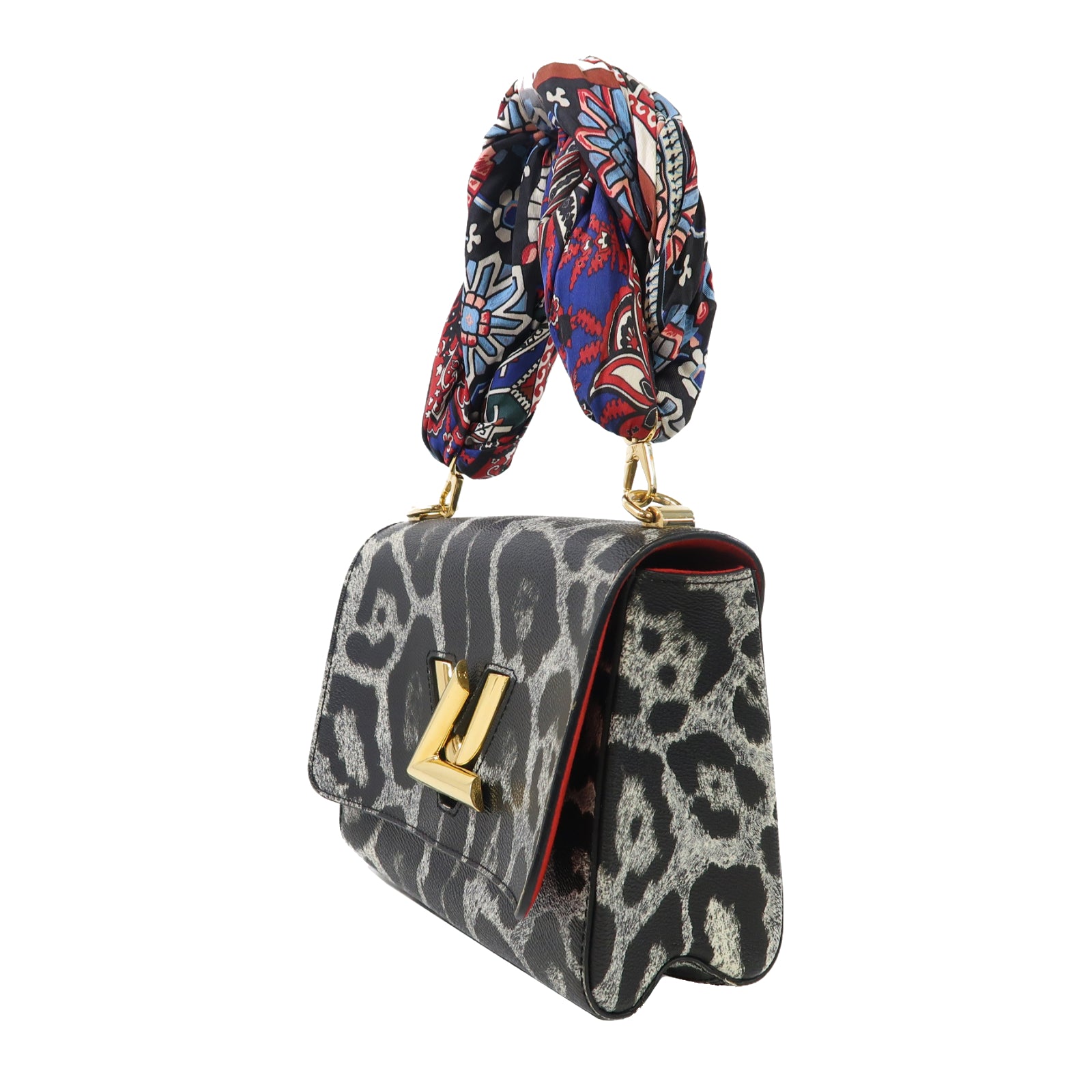 LOUIS VUITTON 塗層帆布Twist金扣手挽肩背兩用袋黑色