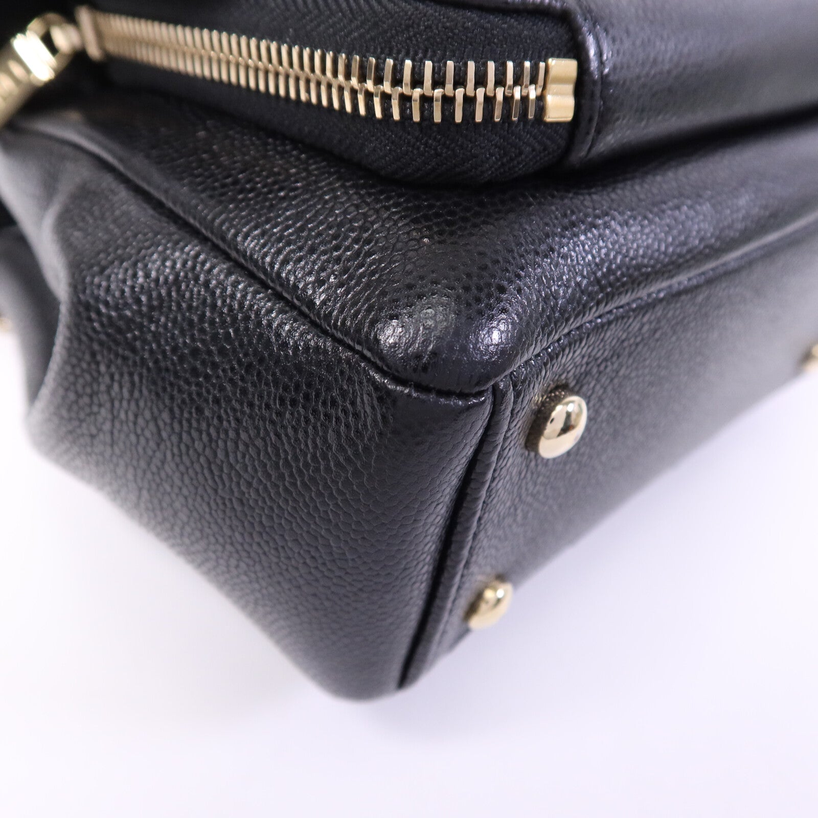 CHANEL 牛皮皮革Business Affinity Small金扣鏈帶手挽肩背兩用袋