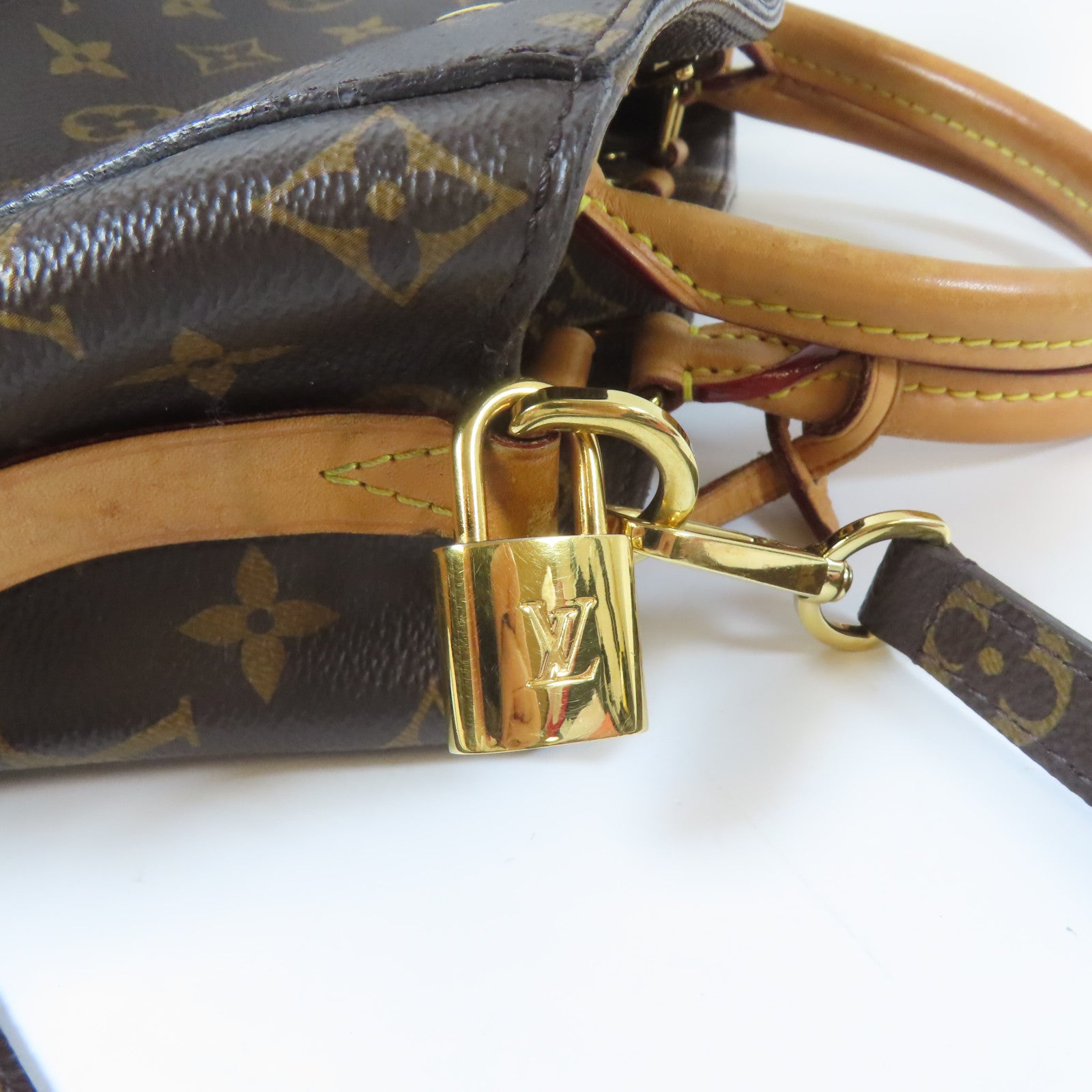 LOUIS VUITTON Monogram Montaigne BB金扣手挽肩背兩用袋啡色