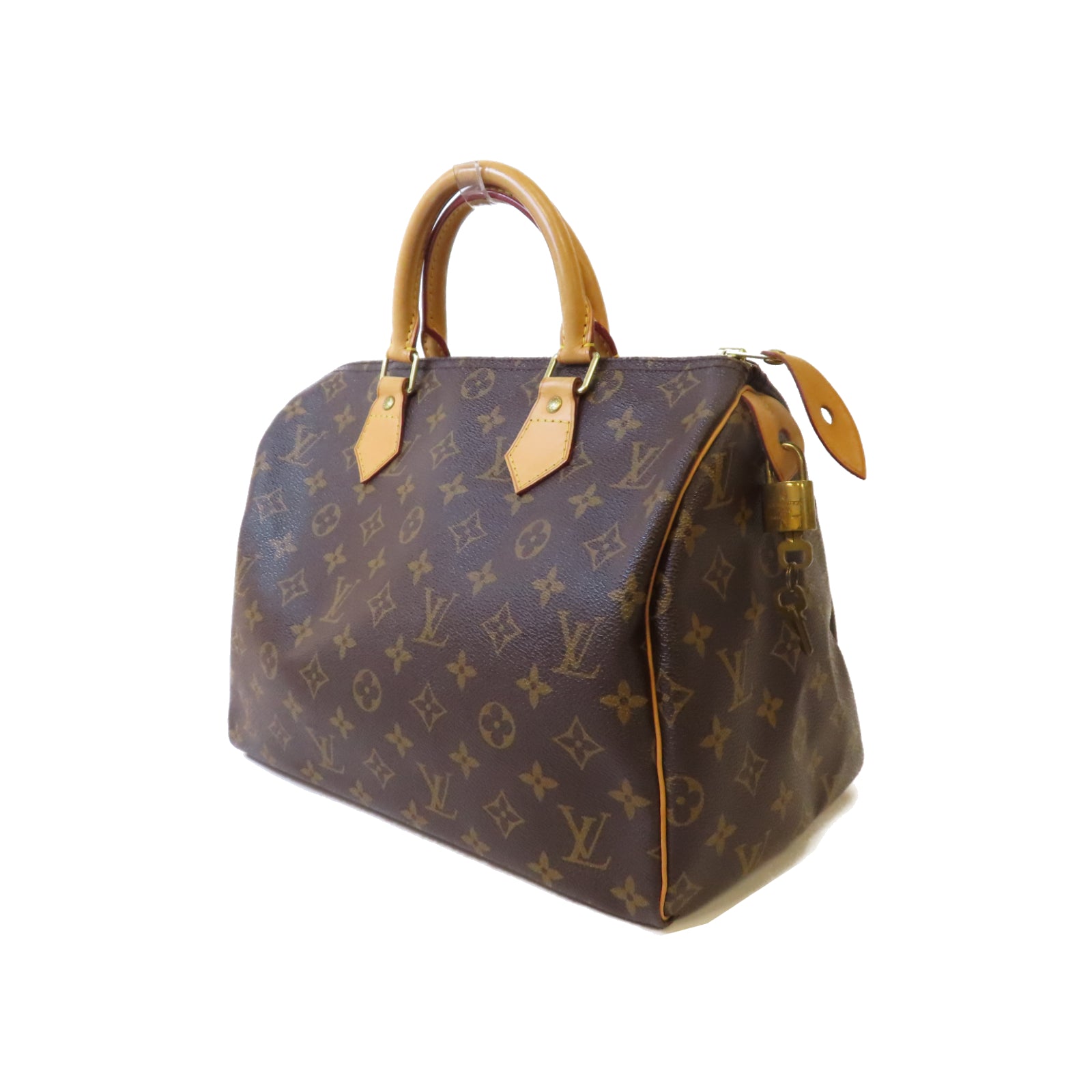 LOUIS VUITTON Monogram Speedy 30金扣手挽袋啡色