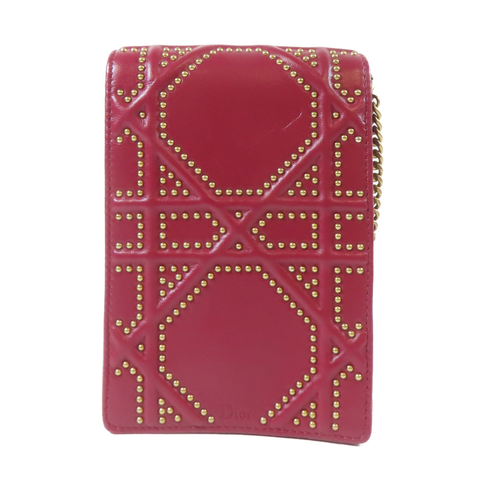 Dior 羊皮皮革Ama Chain Shoulder Bag金扣鏈帶肩背袋紅色