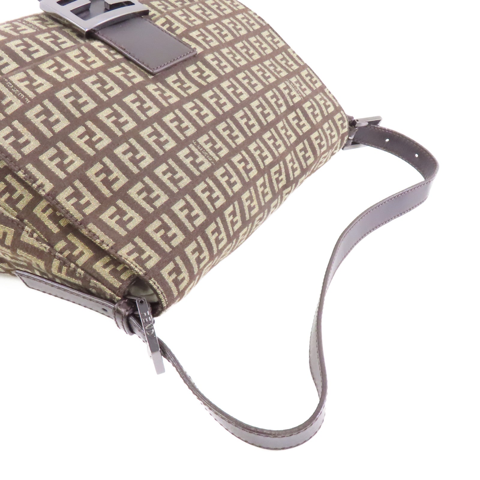 FENDI 帆布/皮革Mamma Baguette Vintage肩背袋啡色