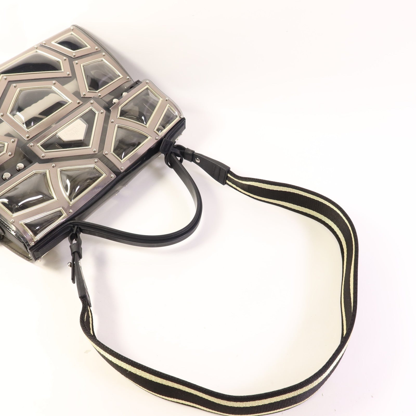 Delvaux PVC Tempete GM Gladiator Limited Edition銀扣手挽肩背兩用袋