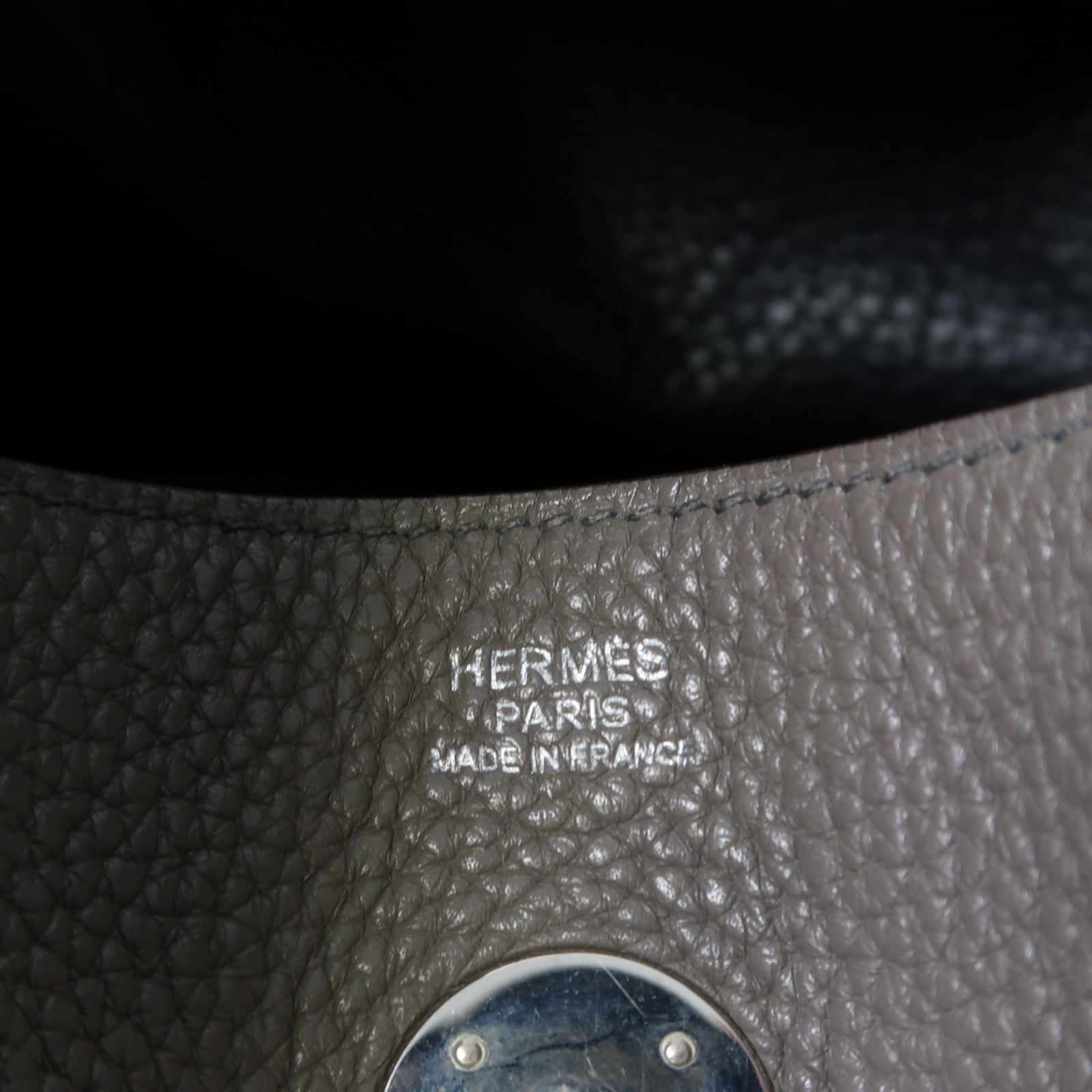 HERMES 【激減優惠】Clemence皮革Lindy 30銀扣手挽肩背兩用袋靛藍色/錫灰色