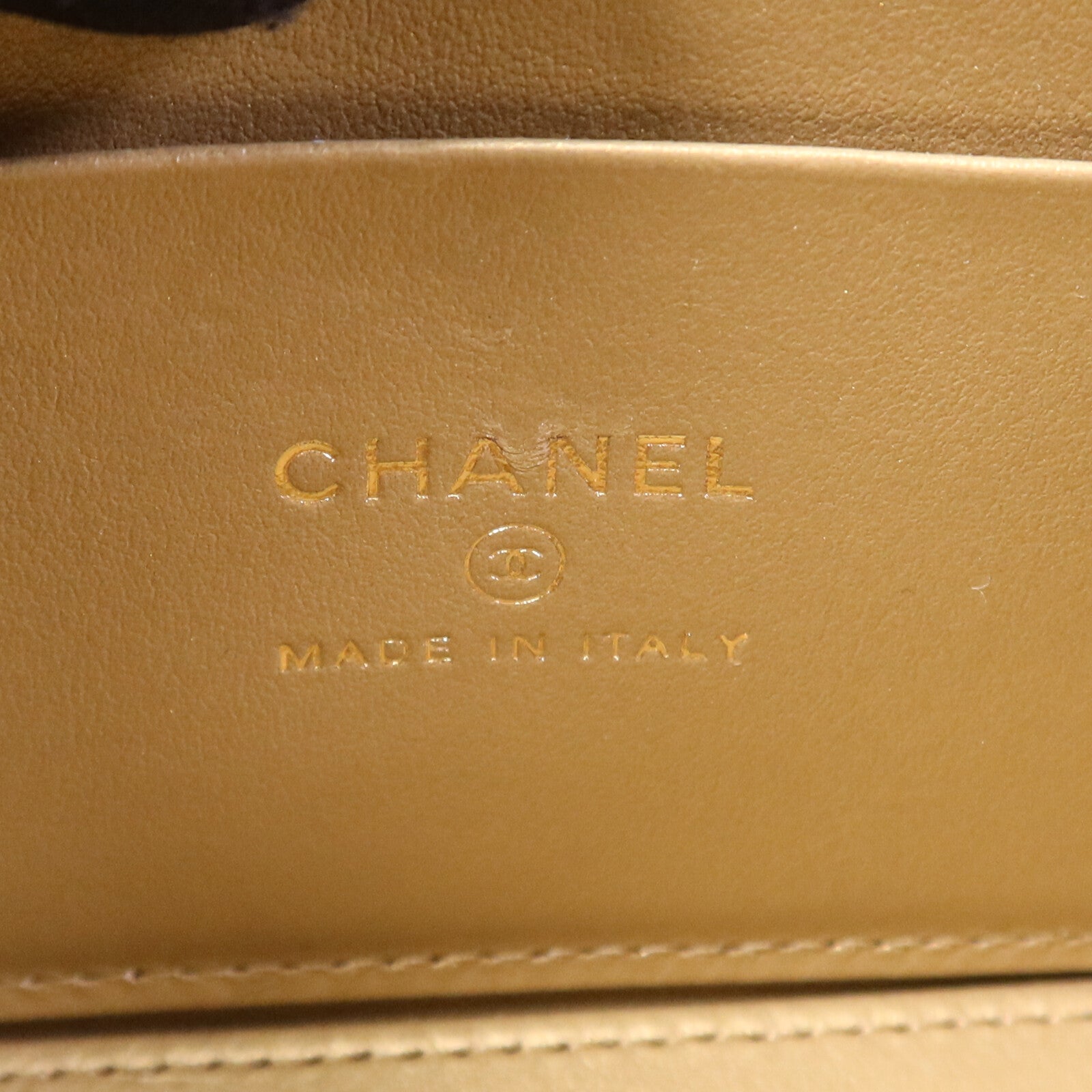 CHANEL 羊皮皮革Vanity Case金扣鏈帶肩背袋