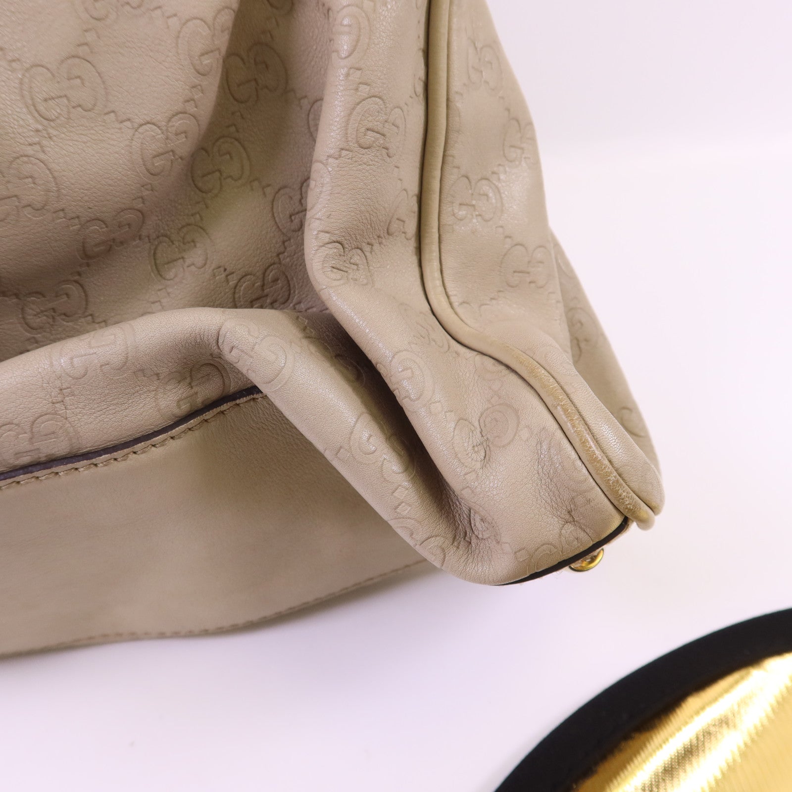 GUCCI 牛皮皮革Guccissima Braided Peggy Tote銀扣肩背袋