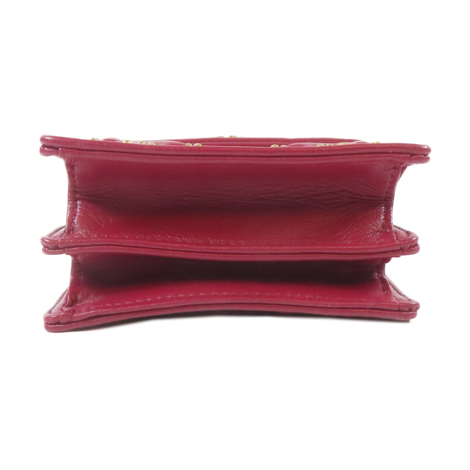 Dior 羊皮皮革Ama Chain Shoulder Bag金扣鏈帶肩背袋紅色