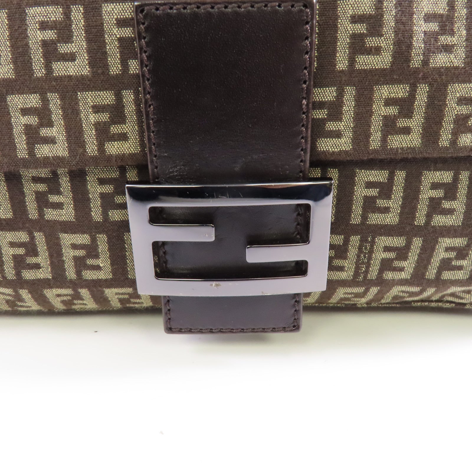 FENDI 帆布/皮革Mamma Baguette Vintage肩背袋啡色