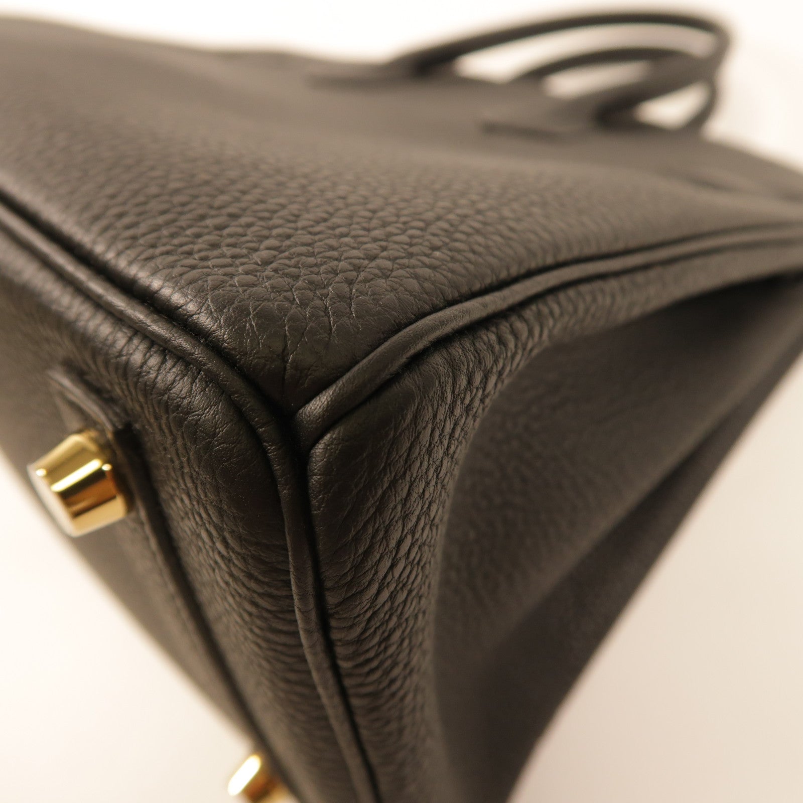 HERMES 【激減優惠】Clemence皮革Birkin 25金扣手挽袋Noir