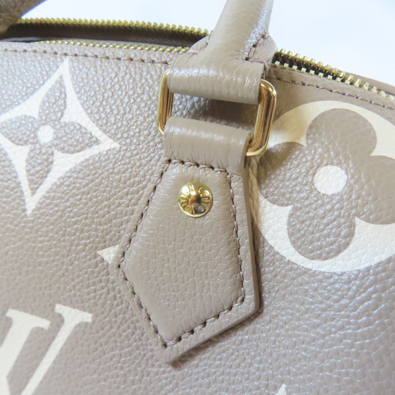 LOUIS VUITTON Monogram Empreinte Speedy Bandouliere 20 2 Way Bag金扣手挽肩背兩用袋米色