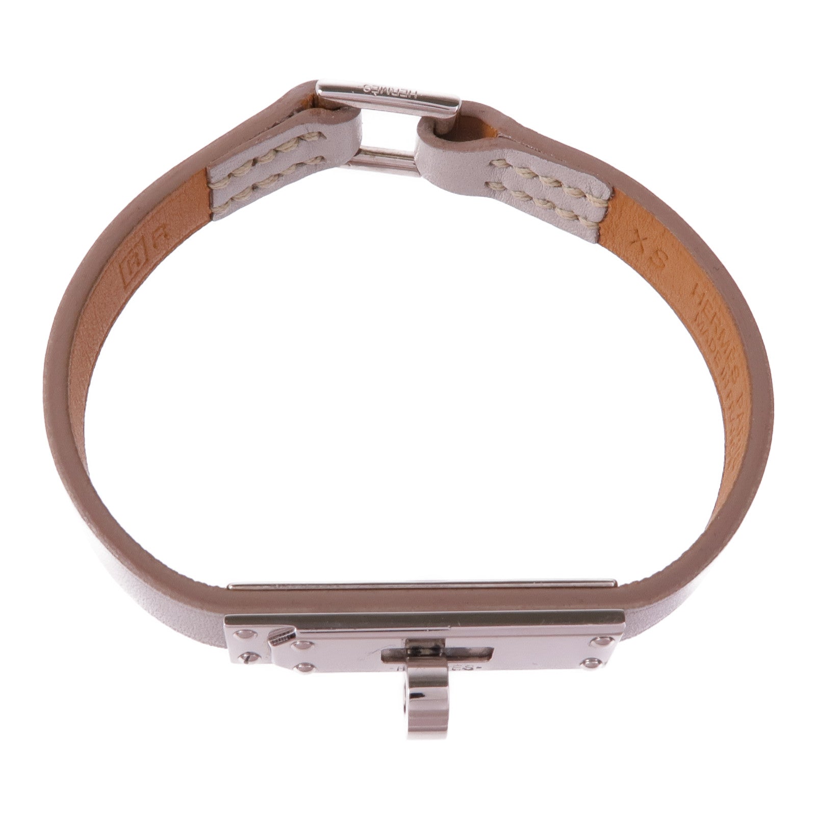 HERMES Swift皮革Micro Kelly Bracelet銀扣手帶