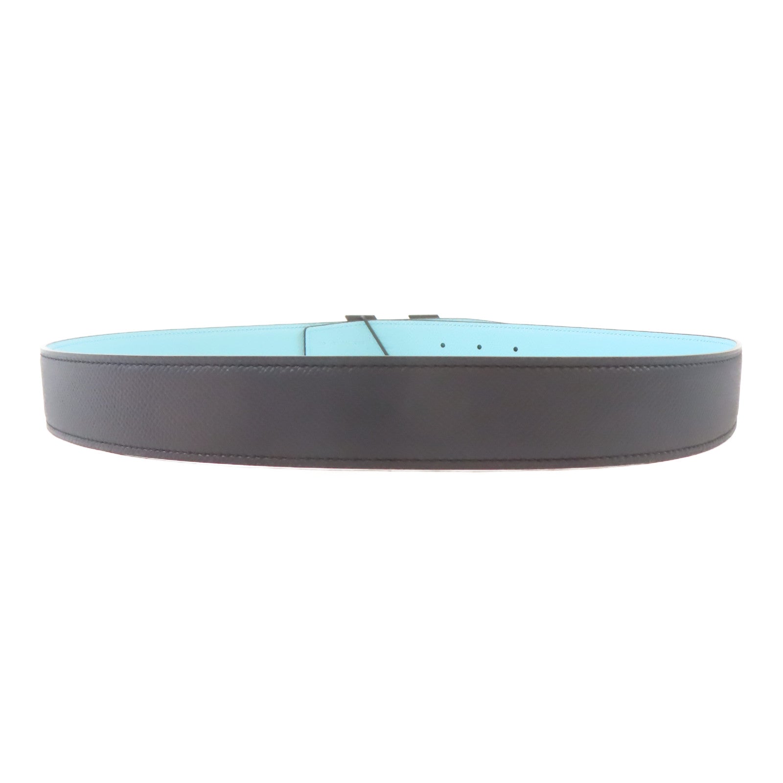 HERMES Veau Epsom皮革H Speed Belt Buckle皮帶藍色/黑色